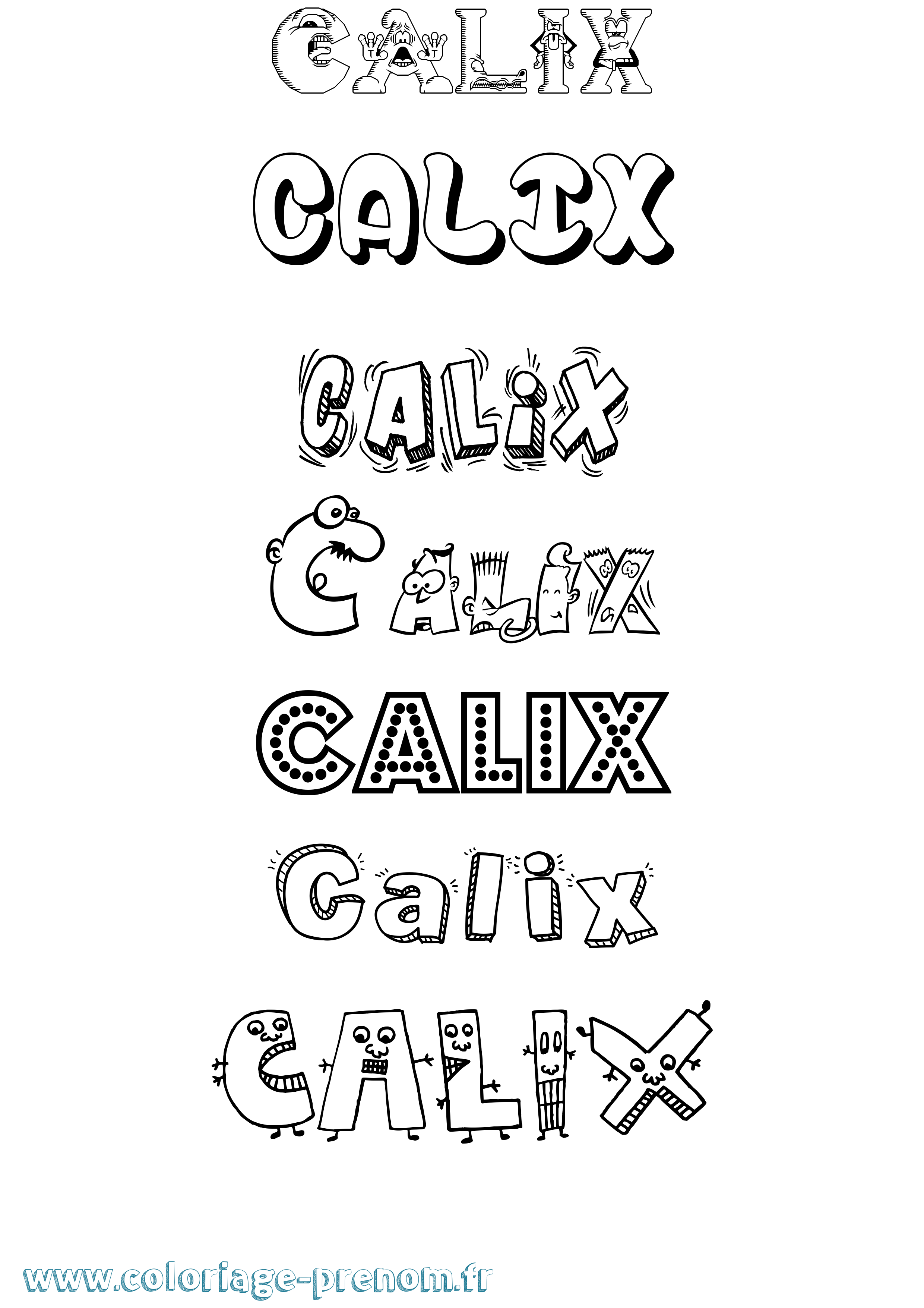 Coloriage Calix Fun Coloriage prénom Calix Fun