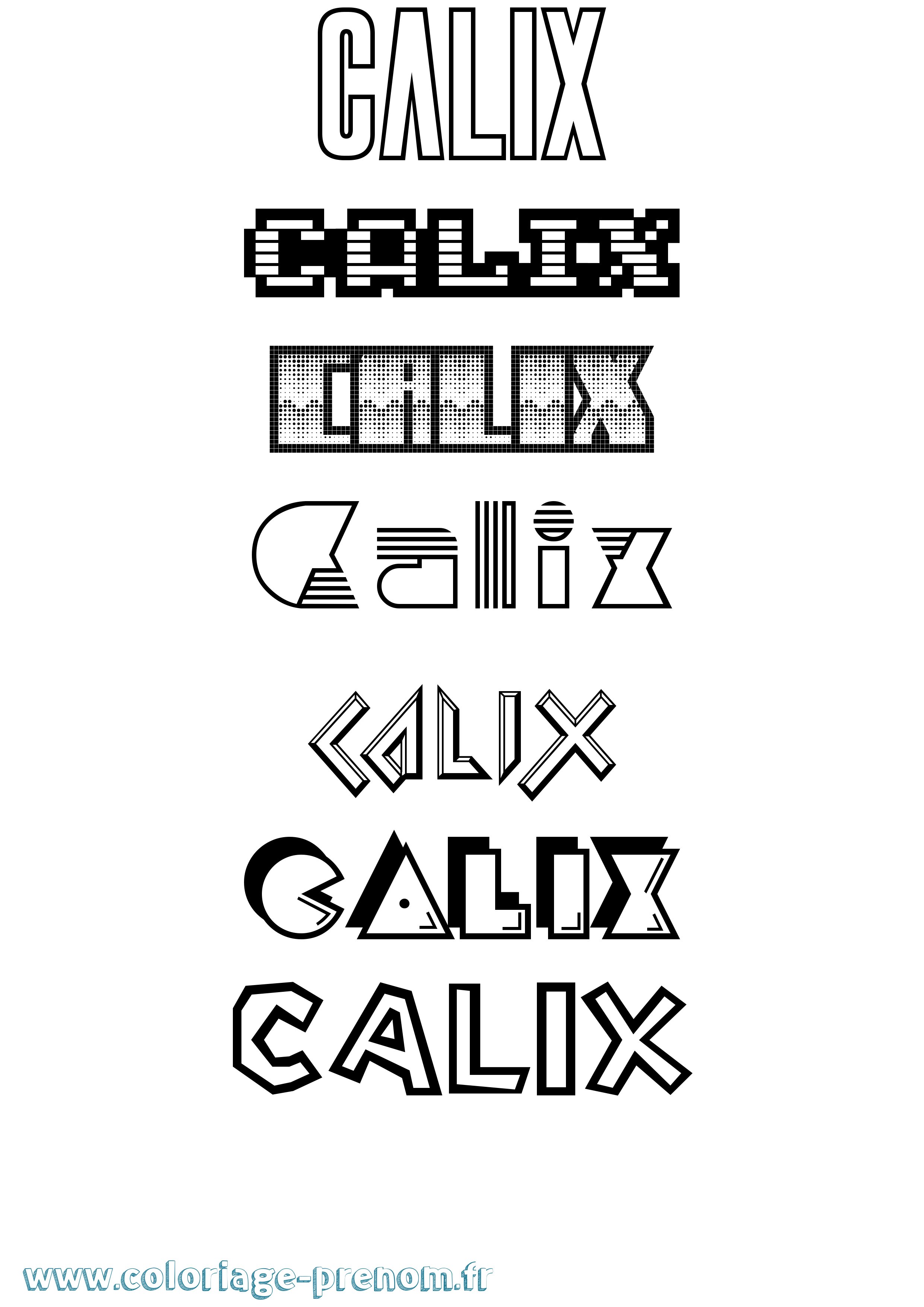 Coloriage Calix Jeux Vidéos Coloriage prénom Calix Jeux Vidéos