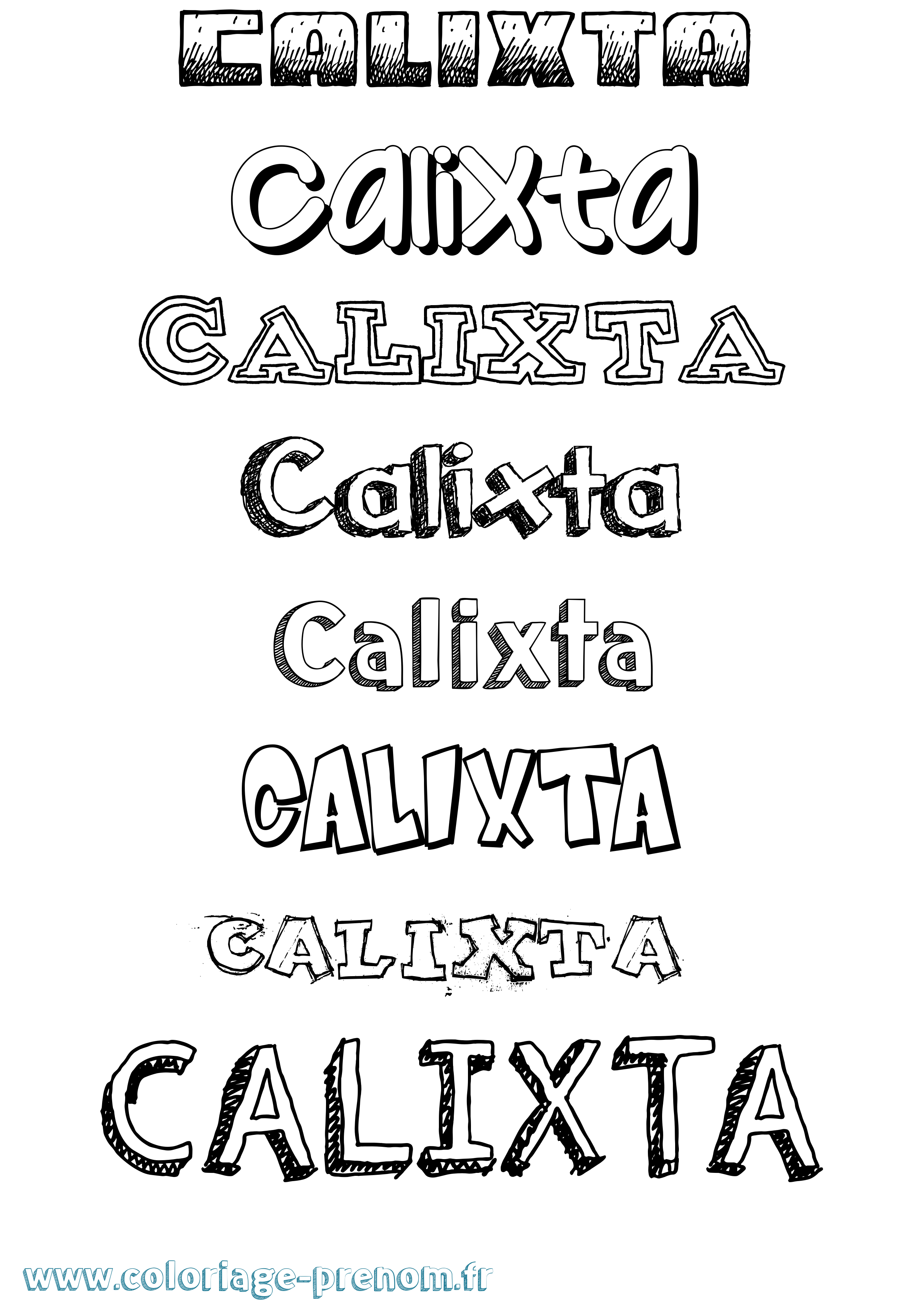 Coloriage Calixta Dessiné Coloriage prénom Calixta Dessiné
