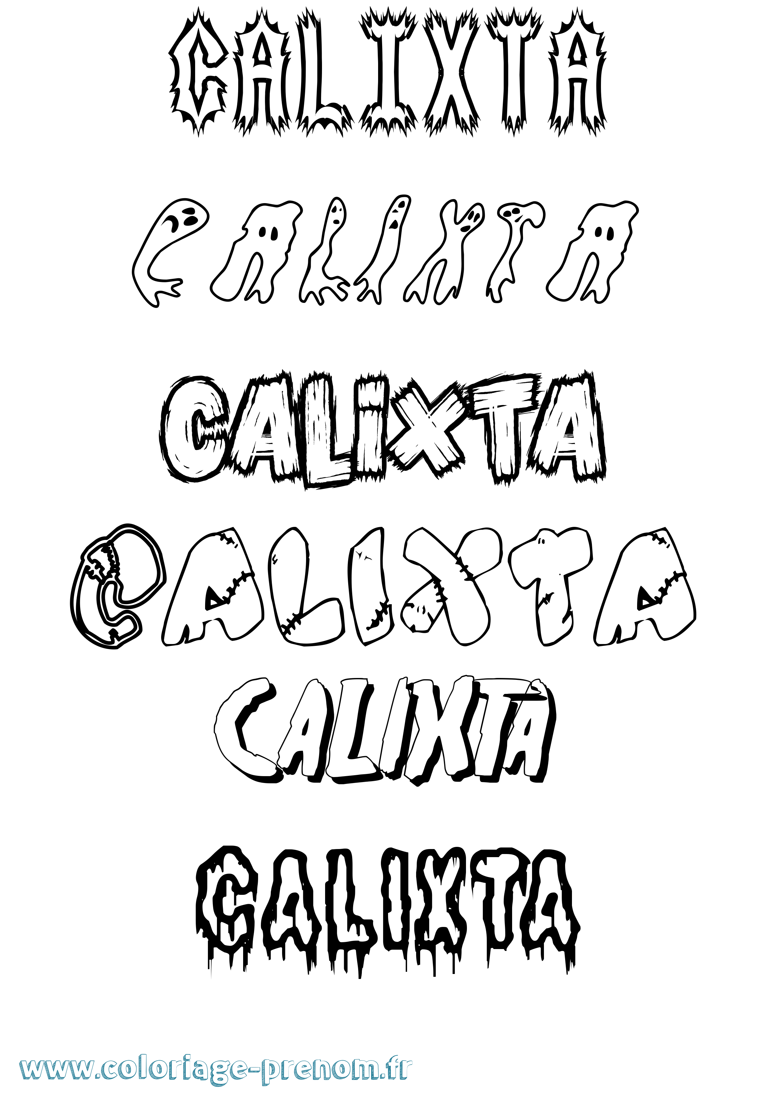 Coloriage Calixta Frisson Coloriage prénom Calixta Frisson
