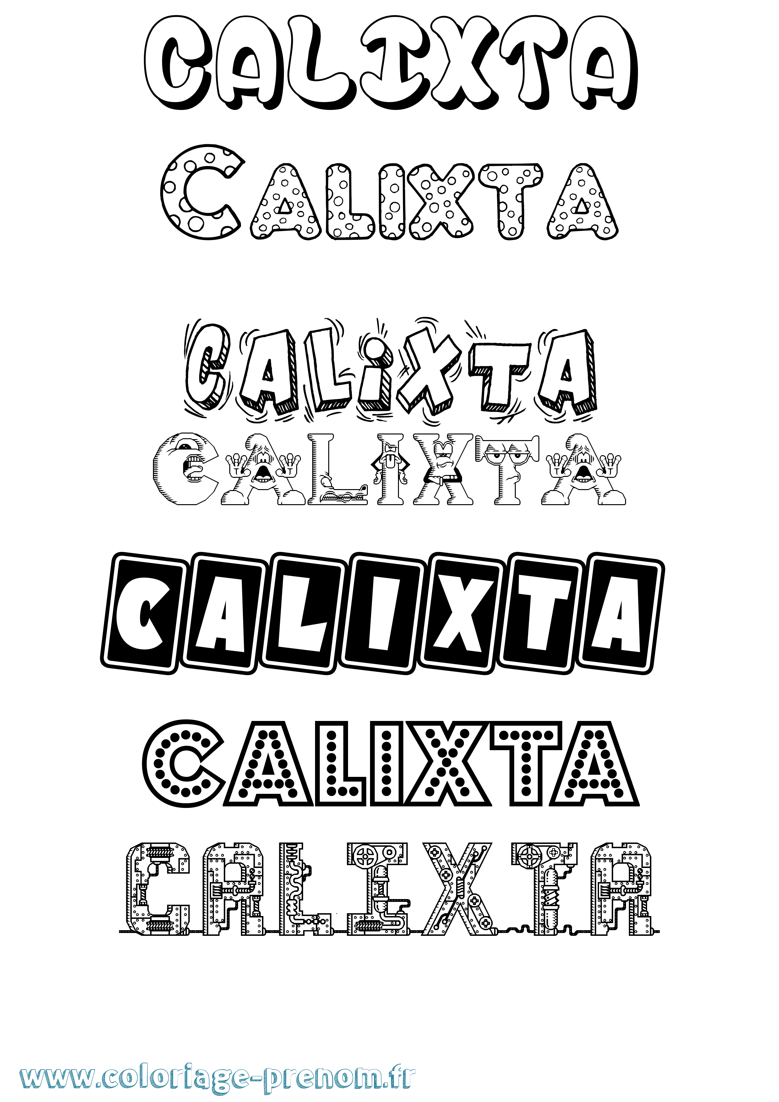 Coloriage Calixta Fun Coloriage prénom Calixta Fun