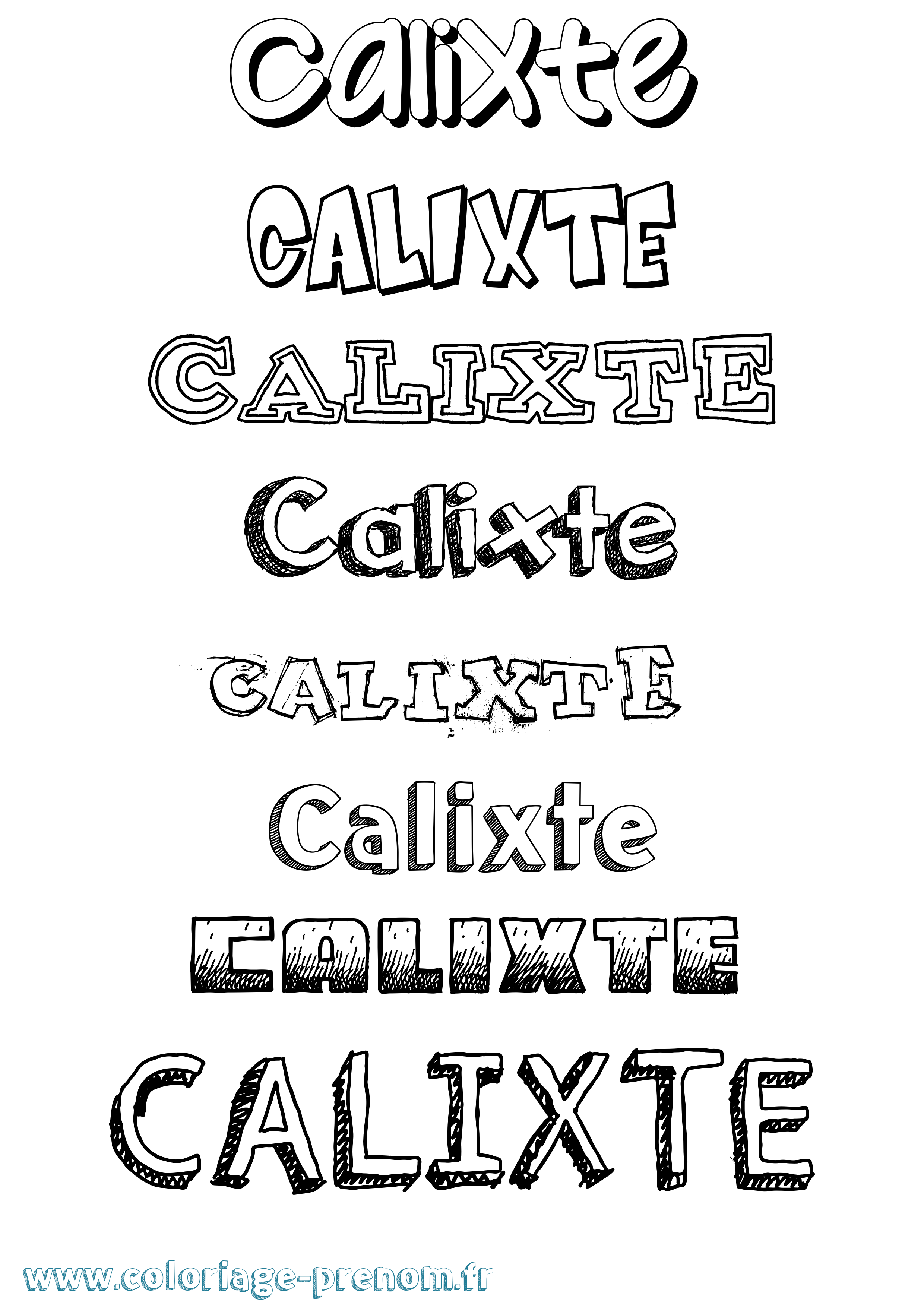 Coloriage prénom Calixte Dessiné
