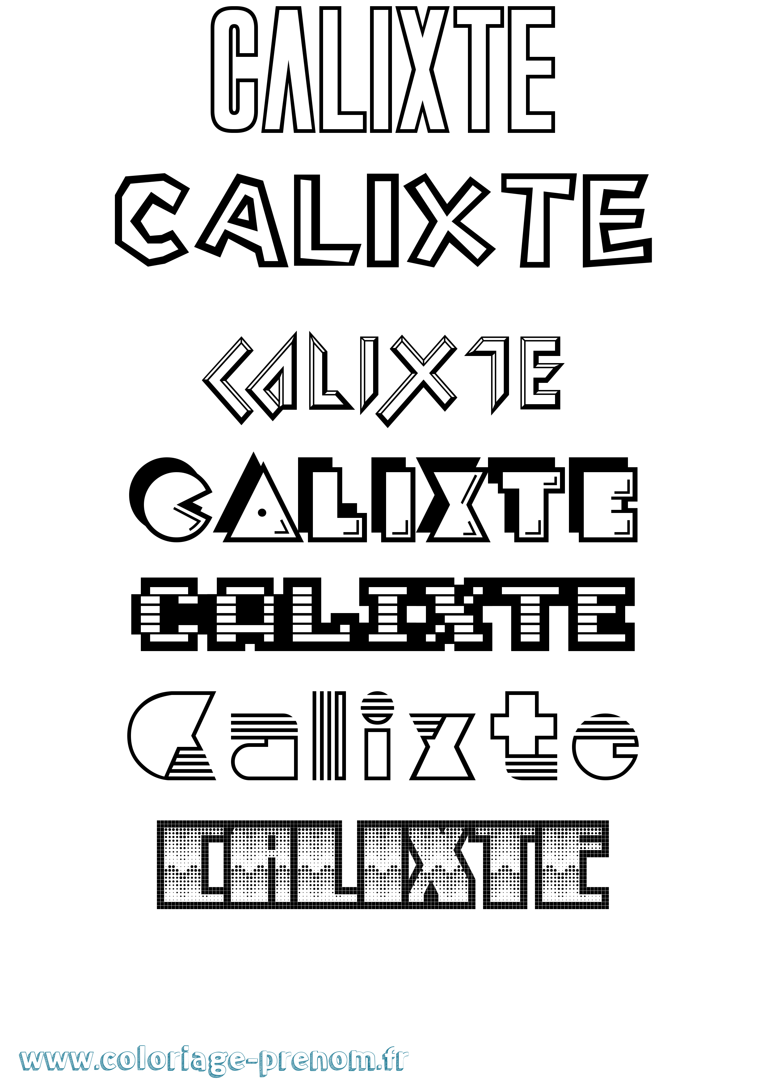 Coloriage prénom Calixte