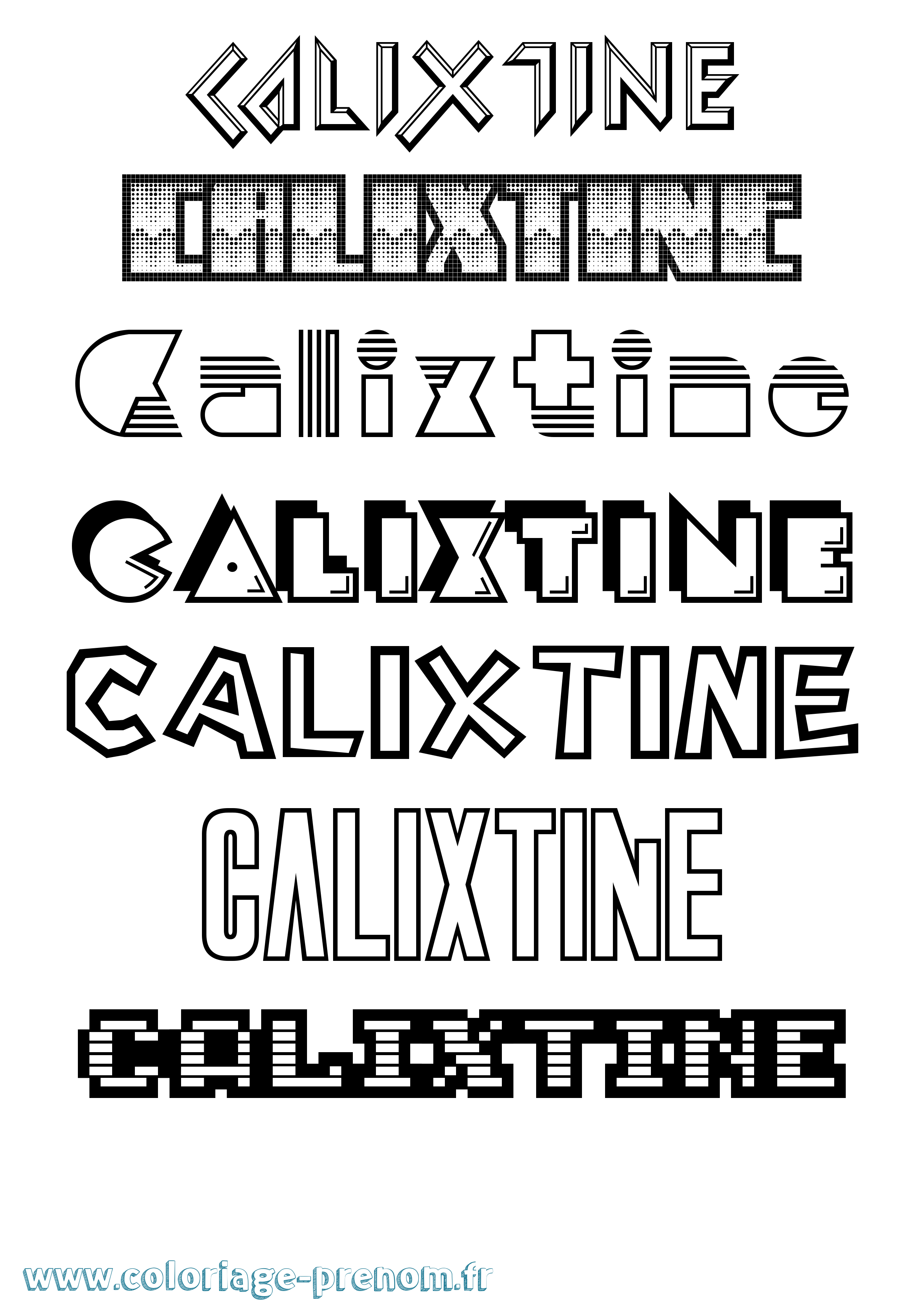 Coloriage Calixtine Jeux Vidéos Coloriage prénom Calixtine Jeux Vidéos