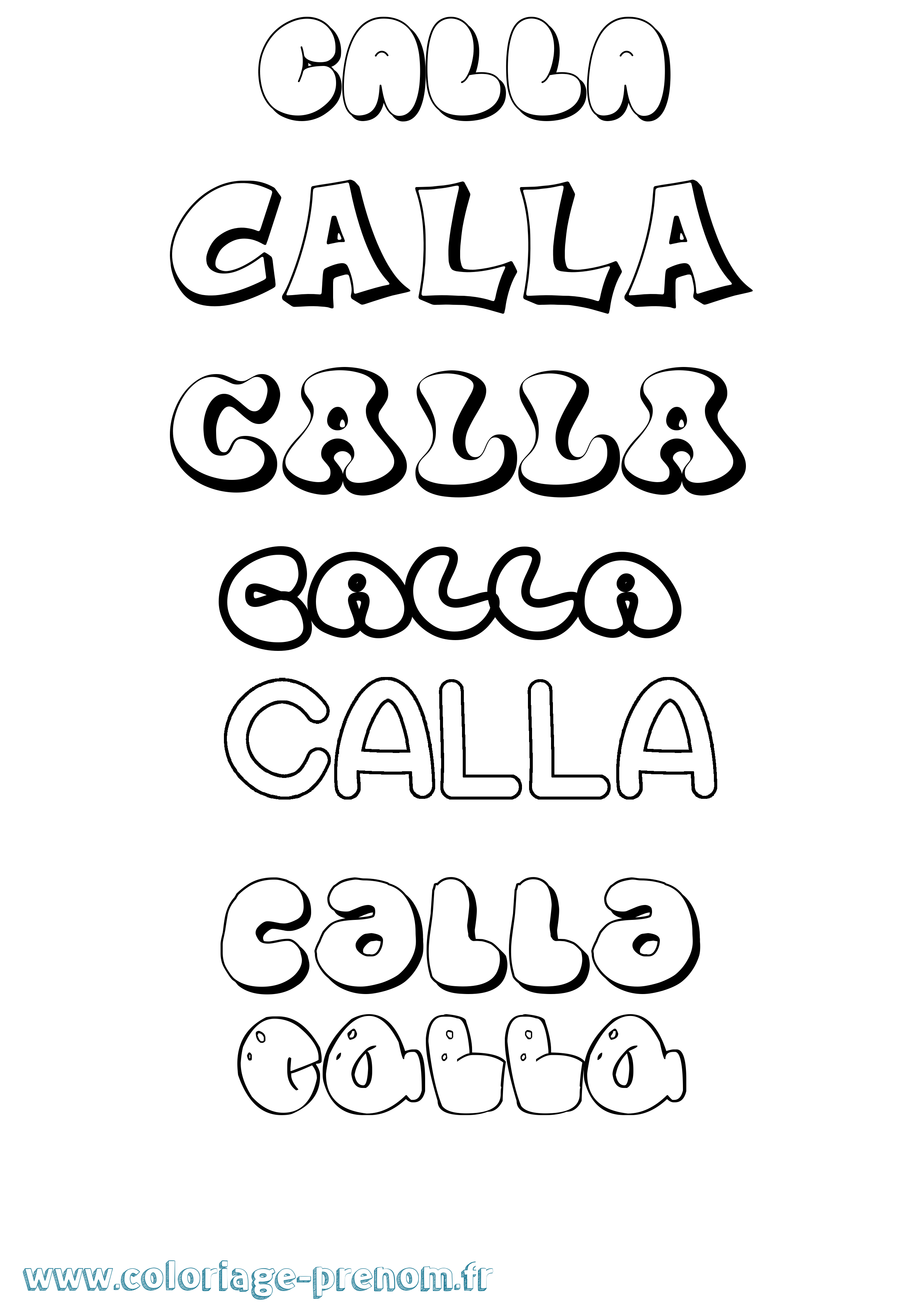 Coloriage Calla Bubble Coloriage prénom Calla Bubble