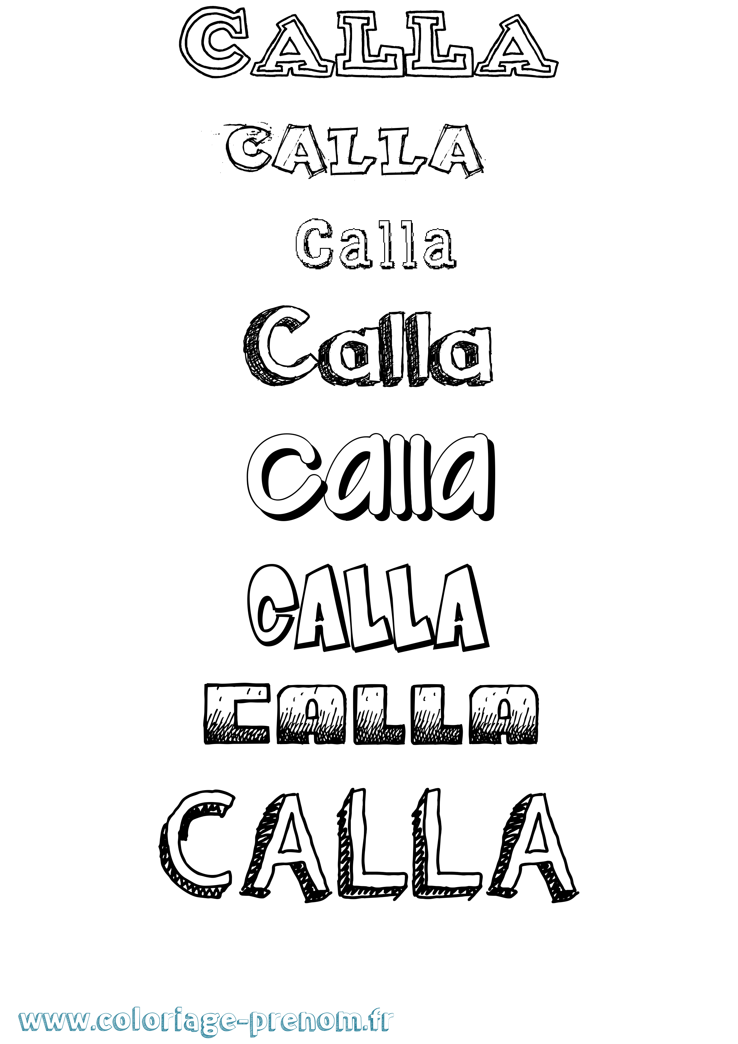 Coloriage prénom Calla Dessiné