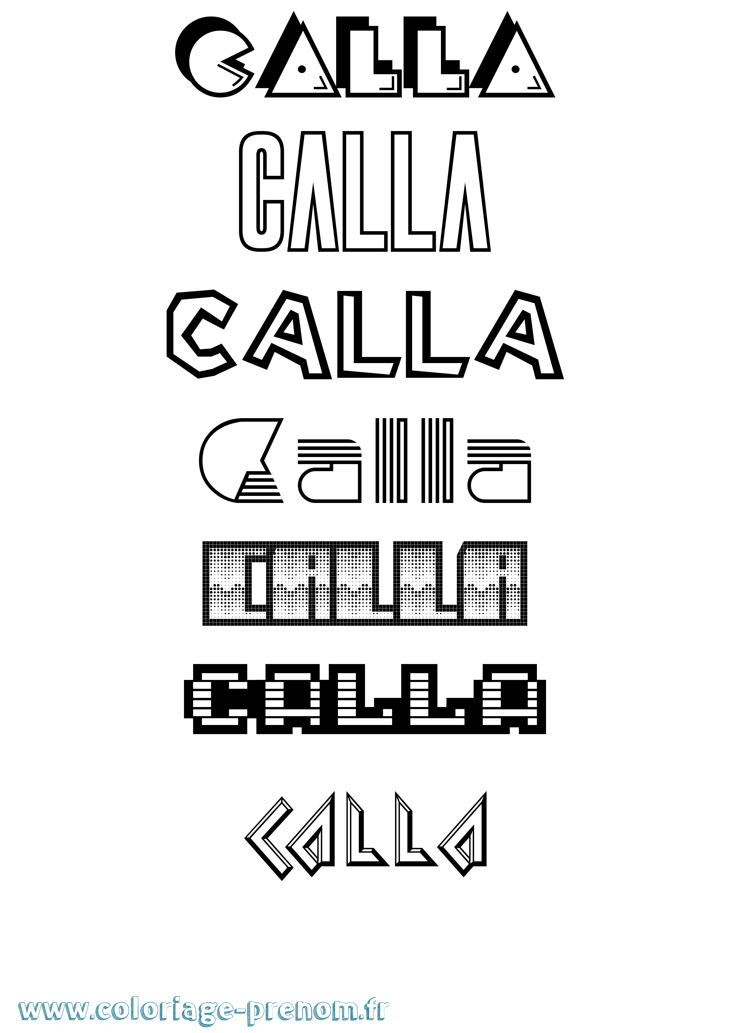 Coloriage prénom Calla Jeux Vidéos