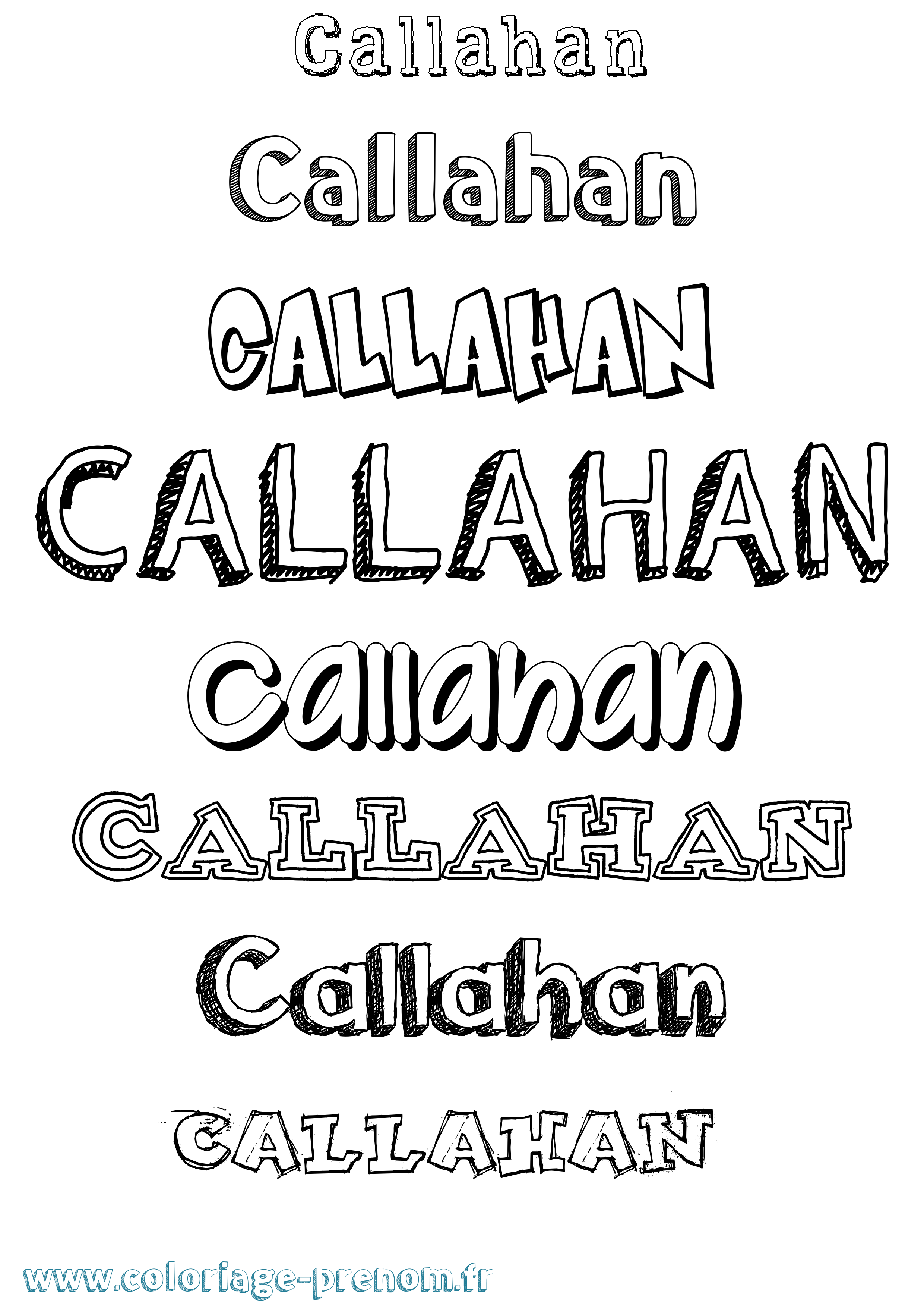 Coloriage Callahan Dessiné Coloriage prénom Callahan Dessiné