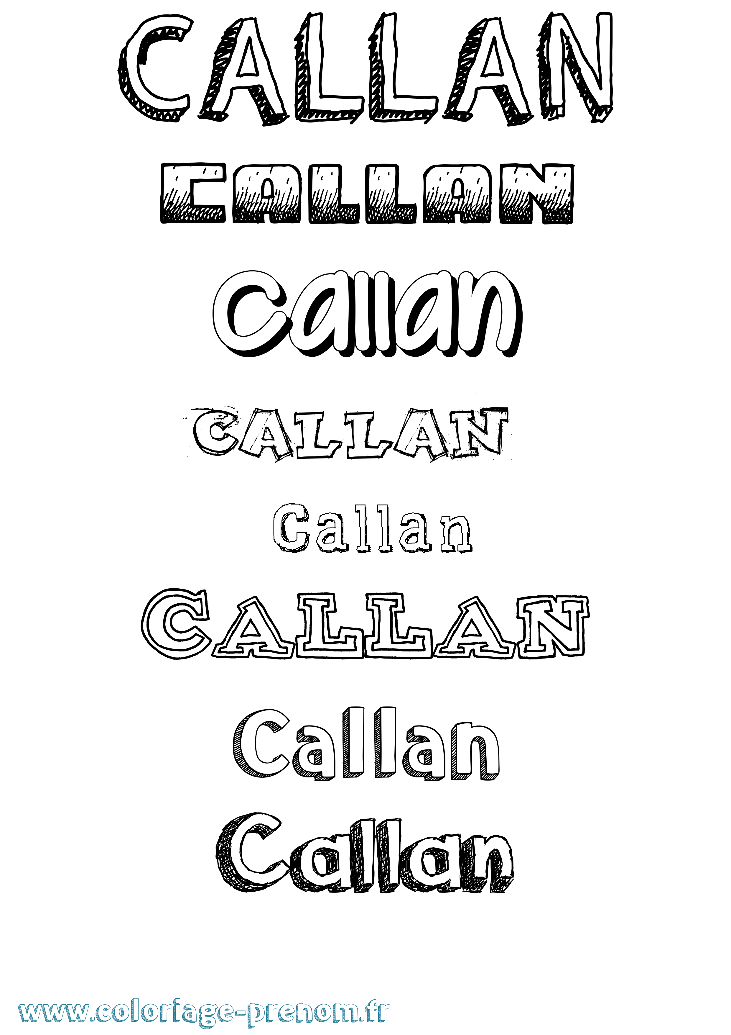 Coloriage Callan Dessiné Coloriage prénom Callan Dessiné
