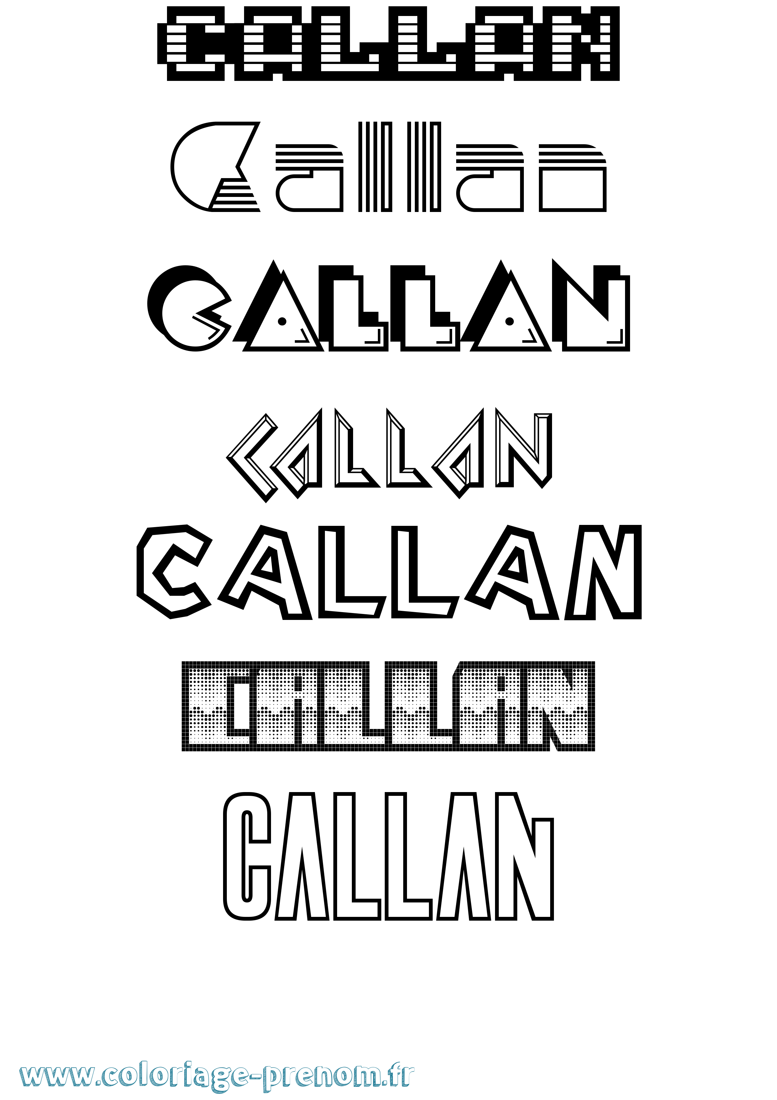 Coloriage Callan Jeux Vidéos Coloriage prénom Callan Jeux Vidéos