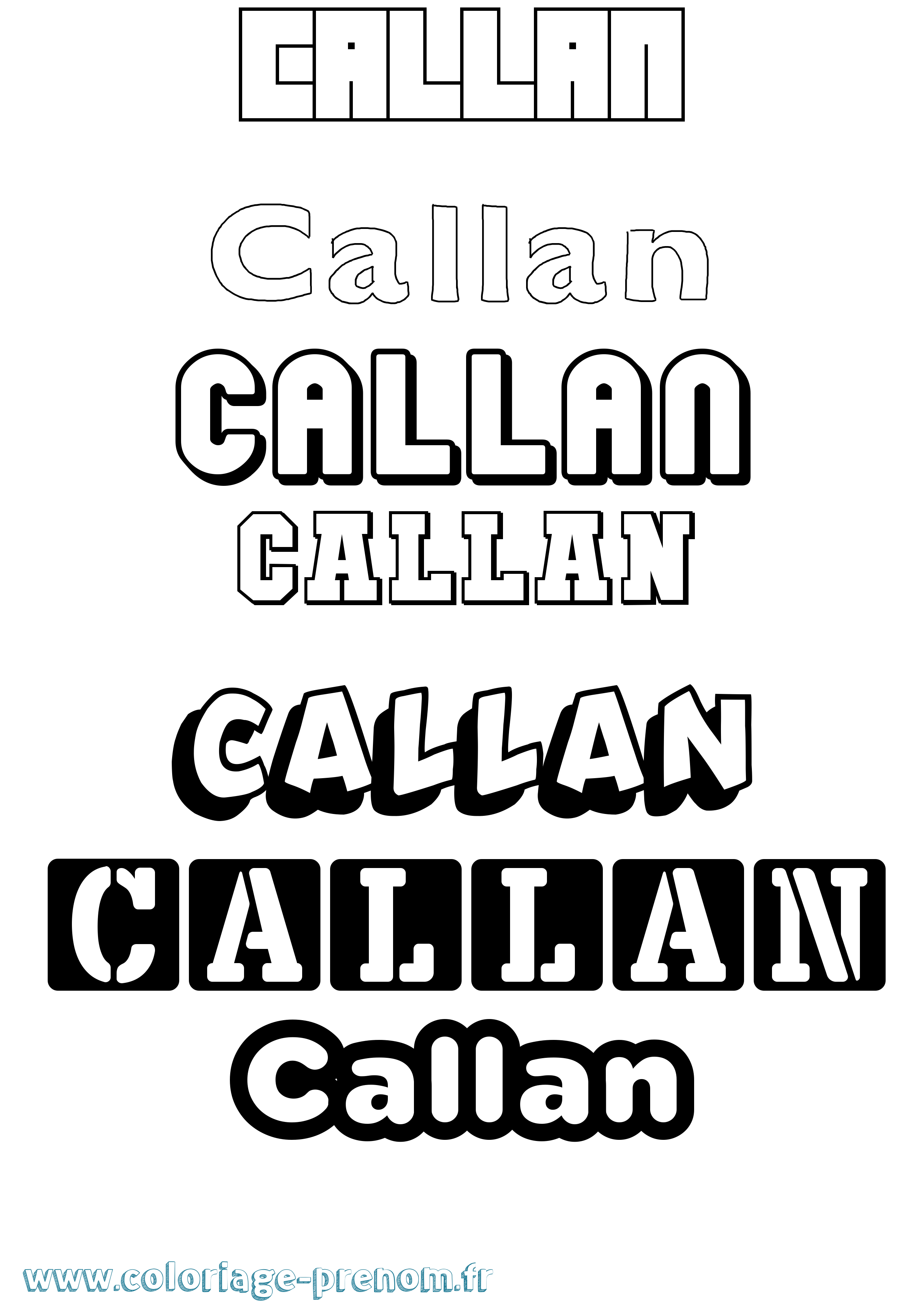 Coloriage Callan Simple Coloriage prénom Callan Simple
