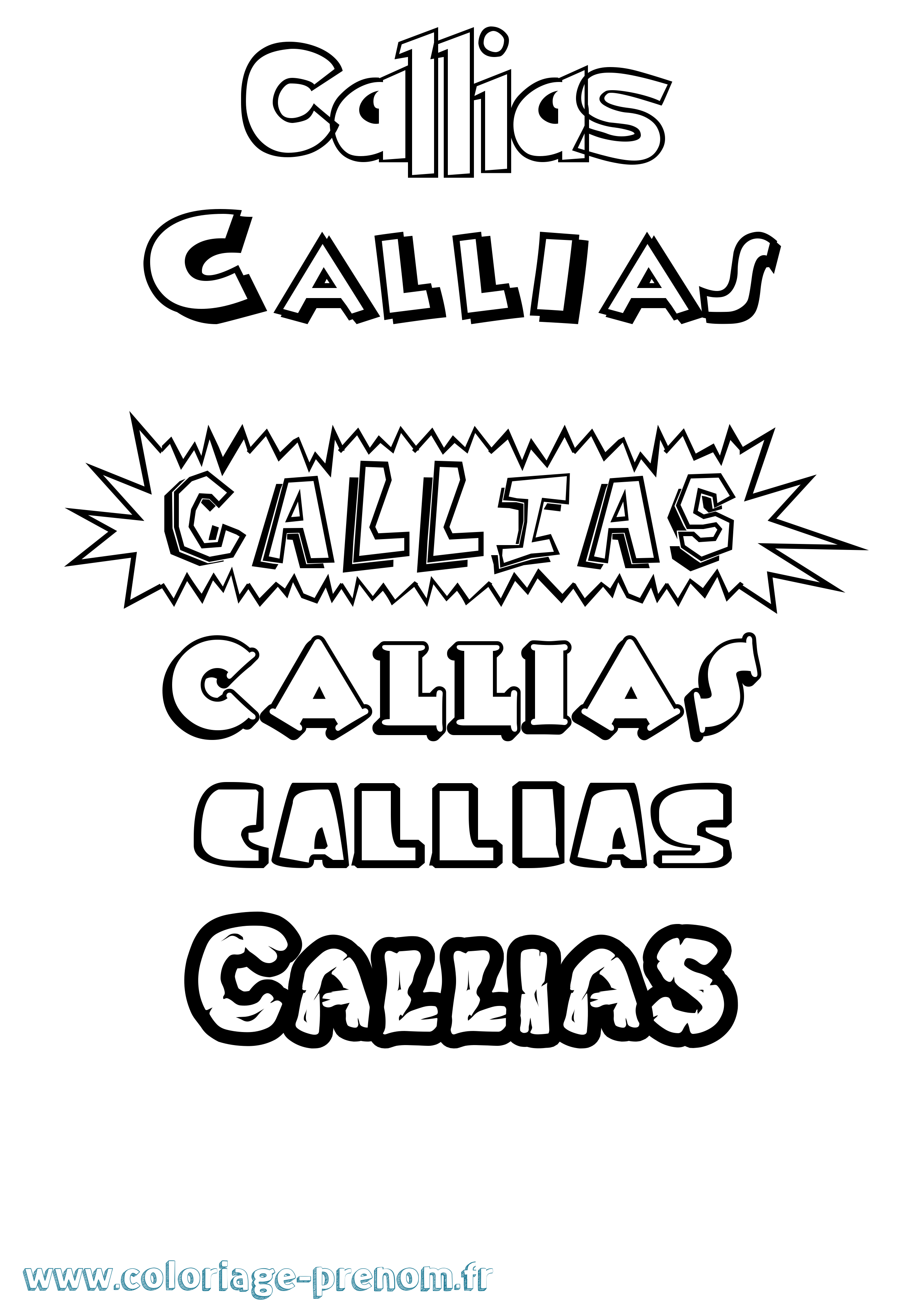 Coloriage prénom Callias Dessin Animé