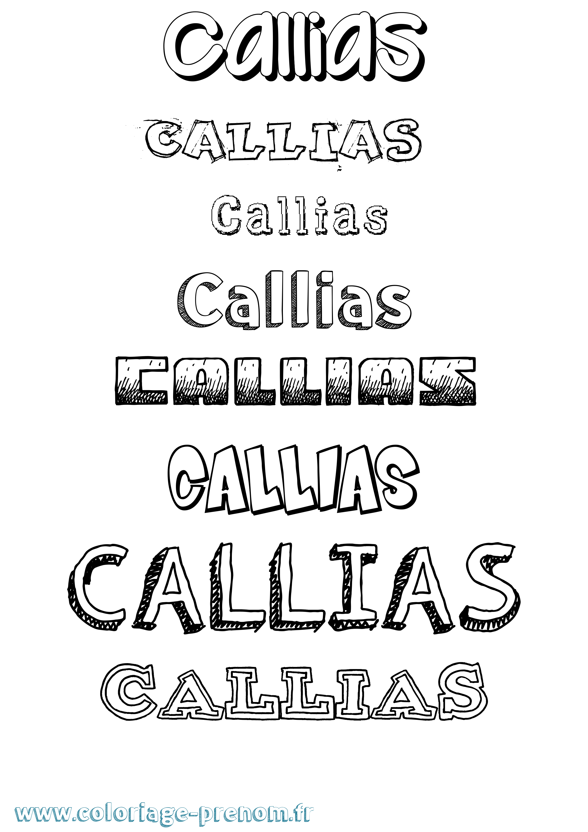 Coloriage prénom Callias Dessiné