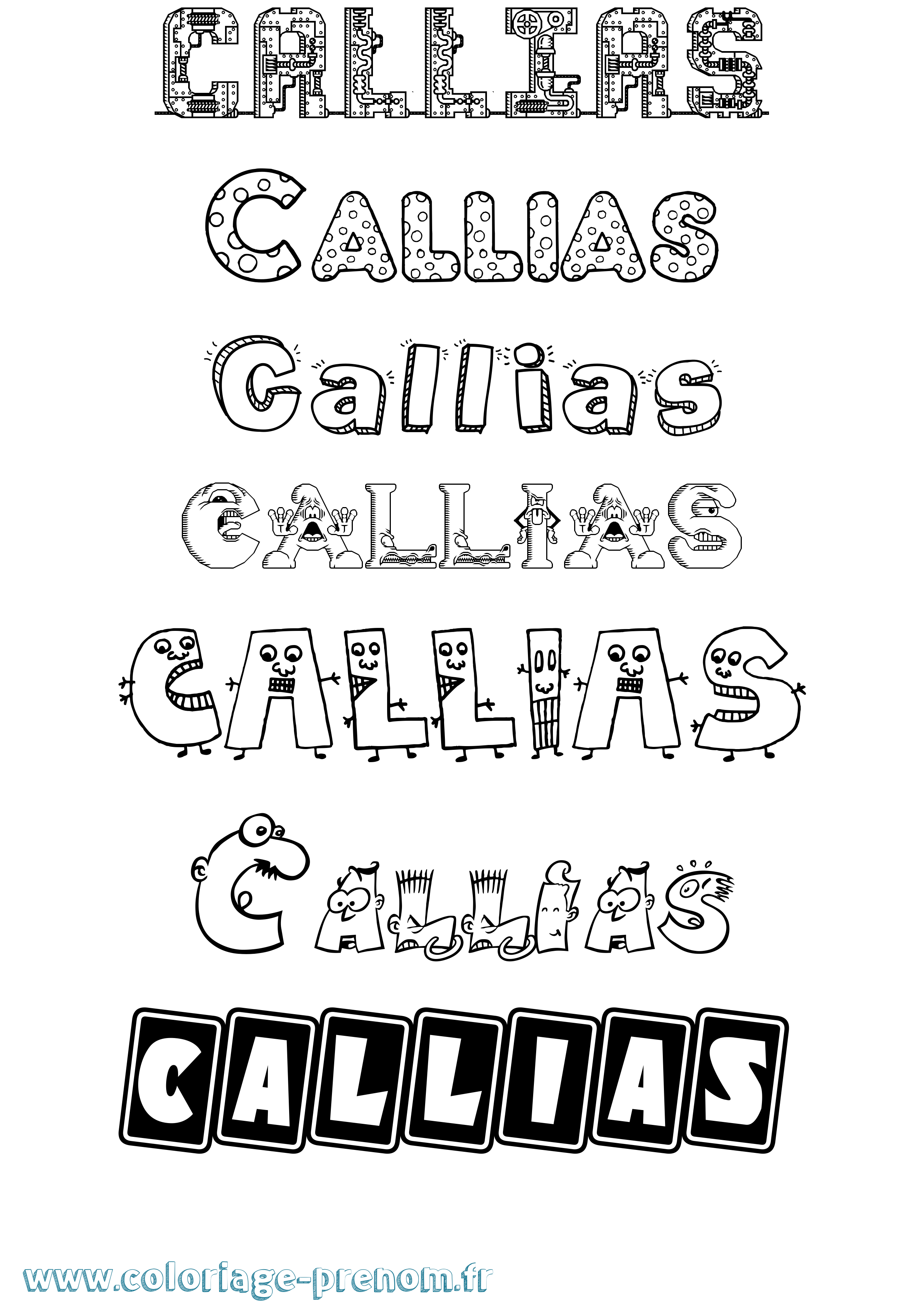 Coloriage Callias Fun Coloriage prénom Callias Fun