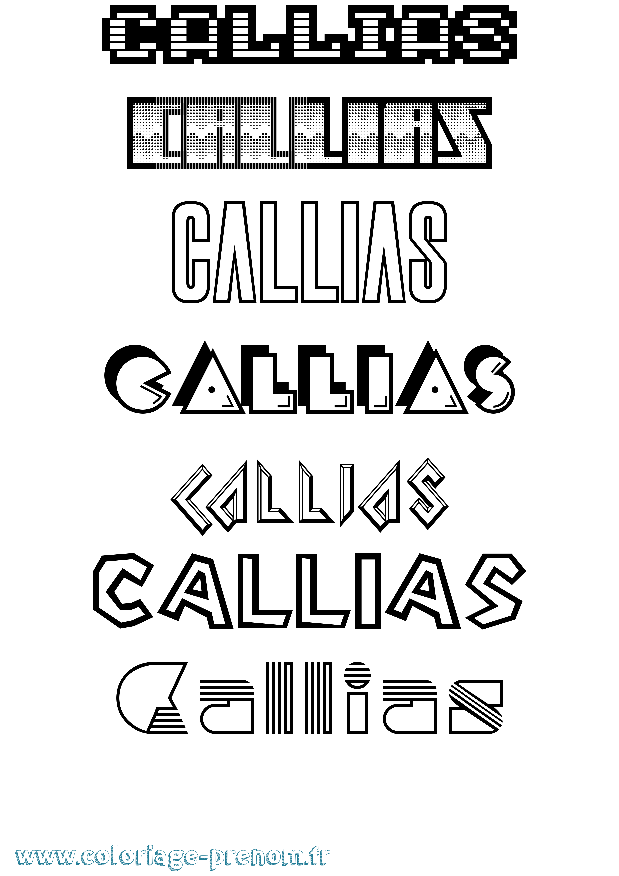 Coloriage Callias Jeux Vidéos Coloriage prénom Callias Jeux Vidéos