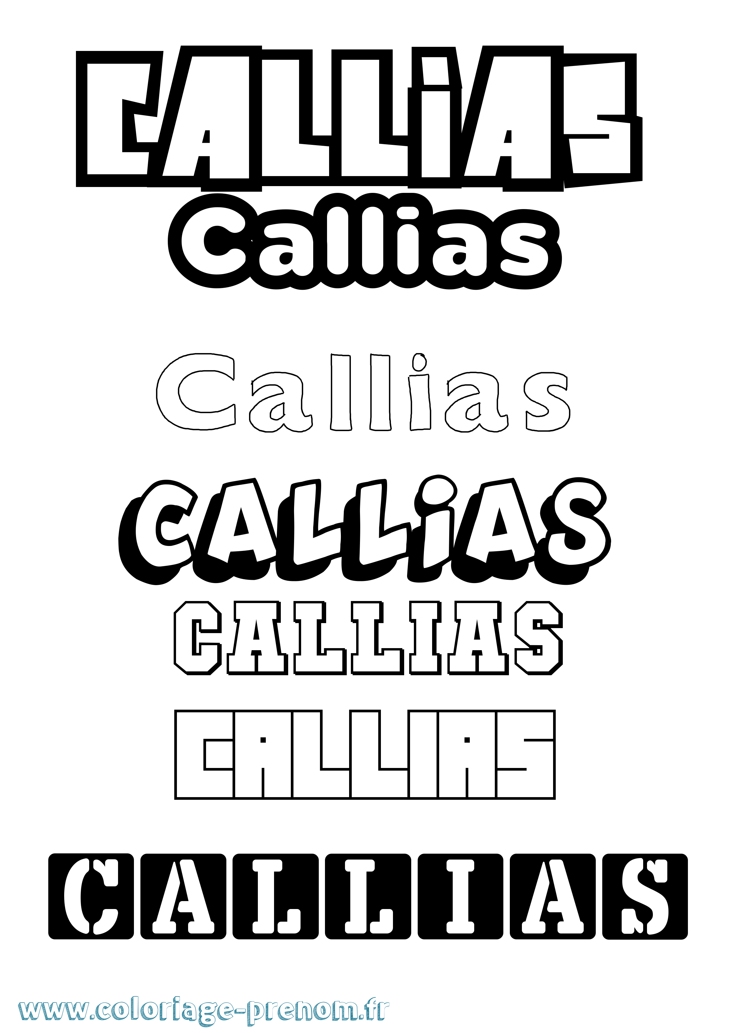 Coloriage prénom Callias Simple