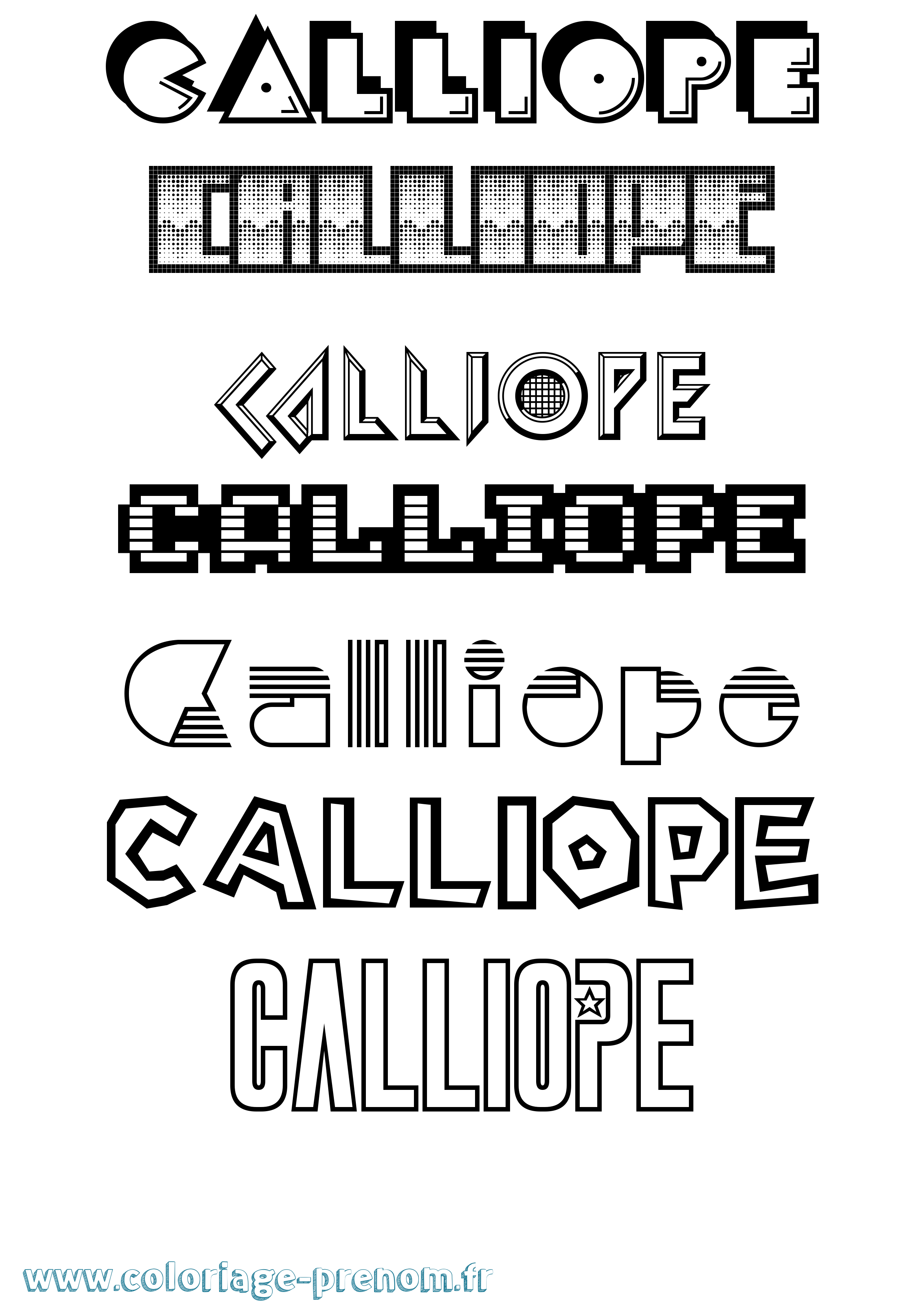 Coloriage prénom Calliope Jeux Vidéos
