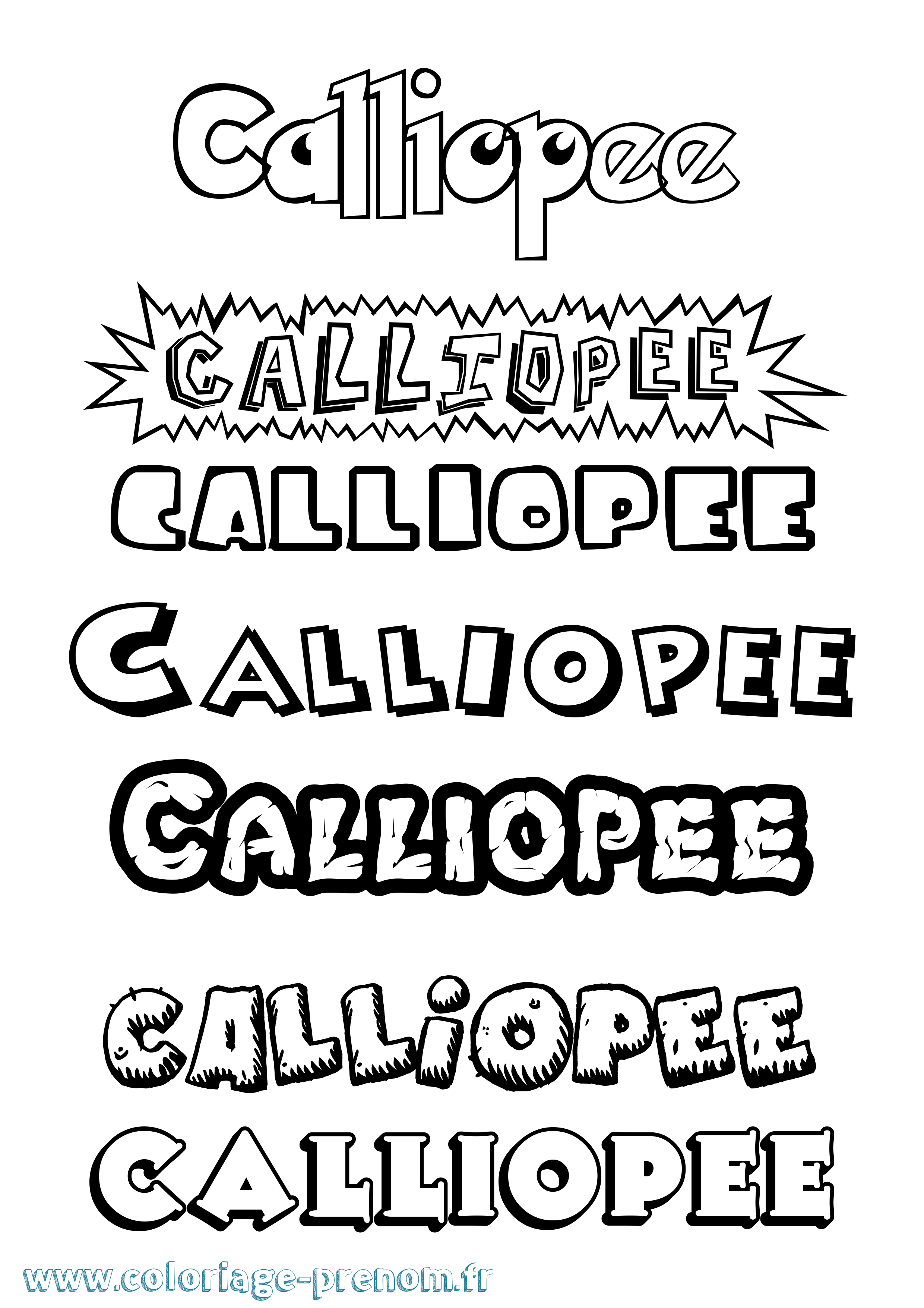 Coloriage prénom Calliopee Dessin Animé
