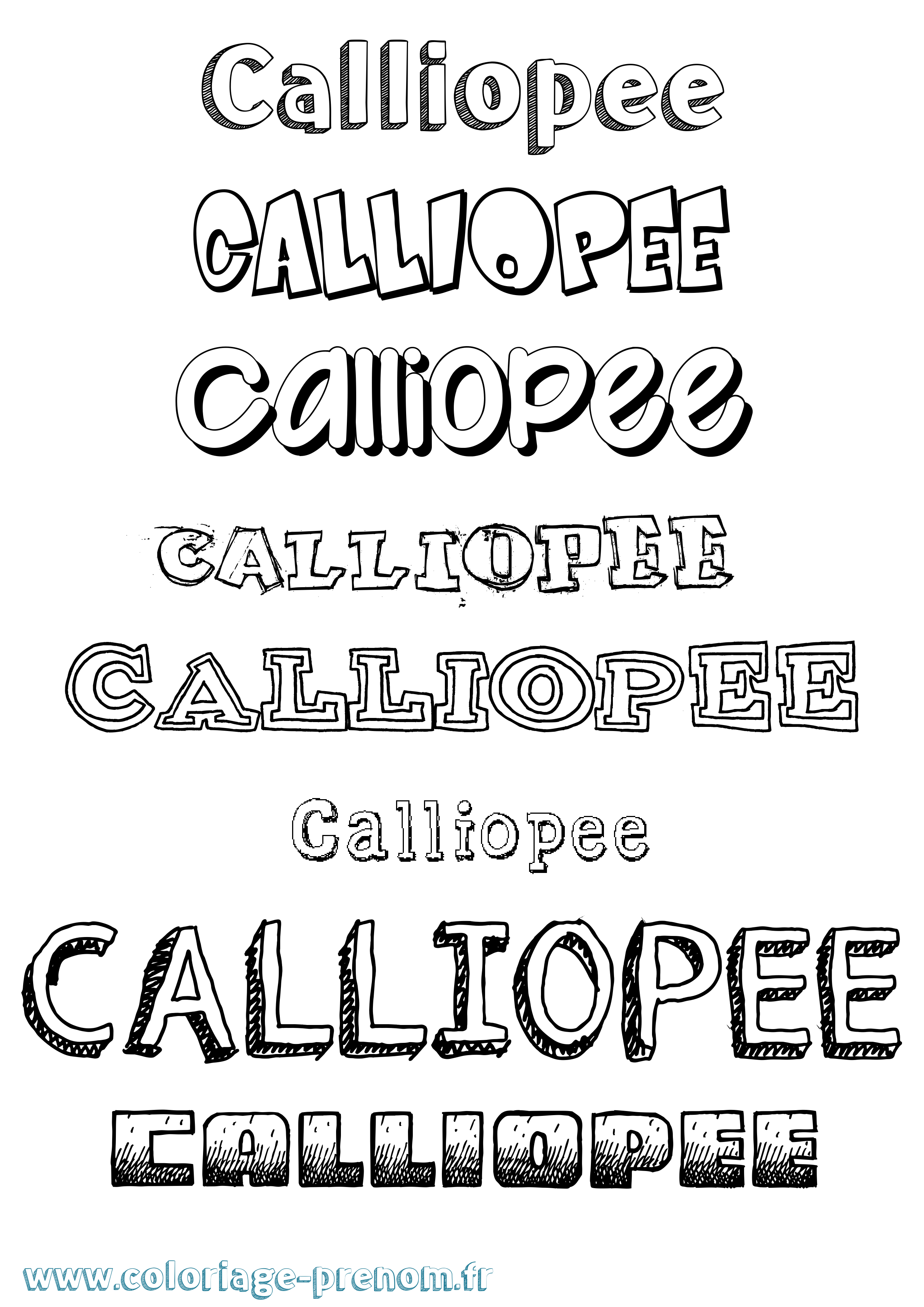 Coloriage prénom Calliopee Dessiné