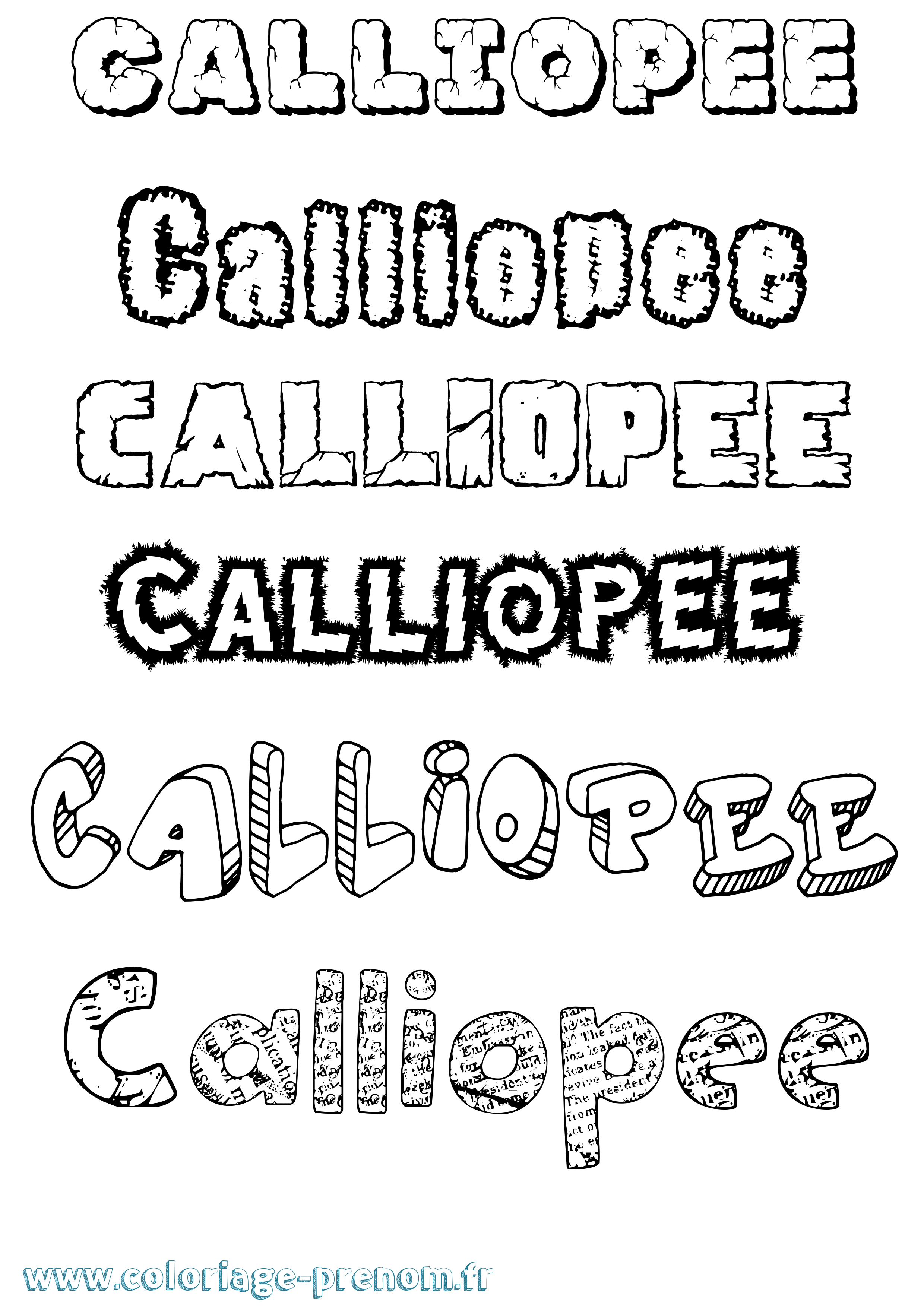 Coloriage prénom Calliopee Destructuré