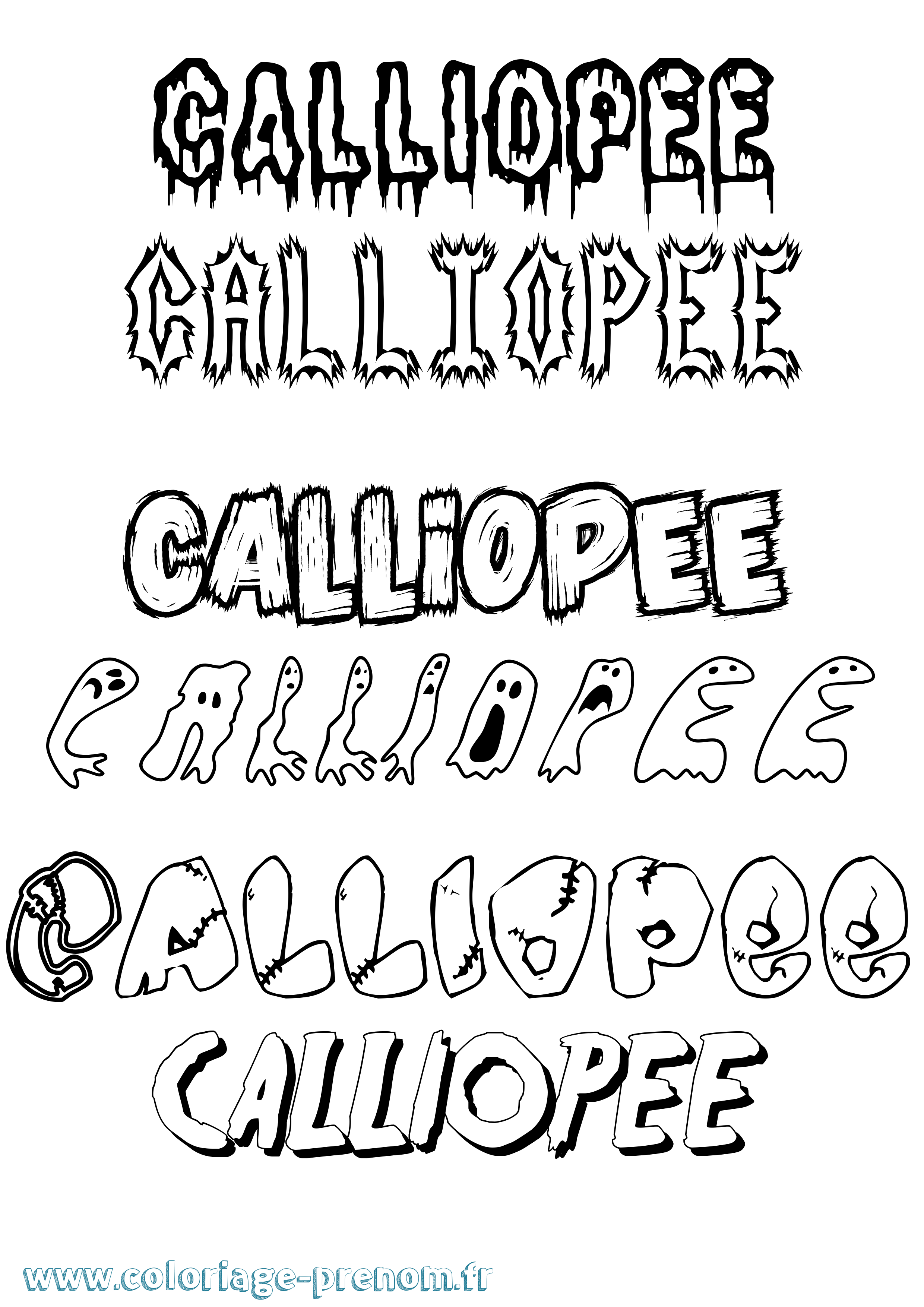 Coloriage prénom Calliopee Frisson