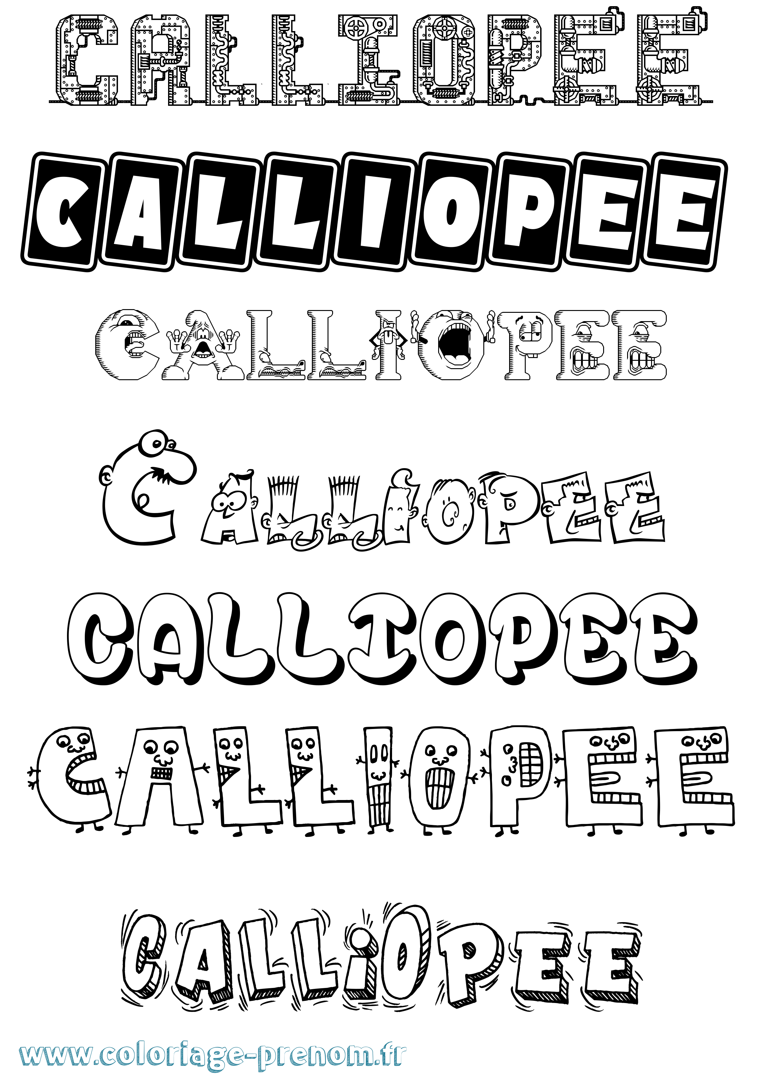 Coloriage prénom Calliopee Fun