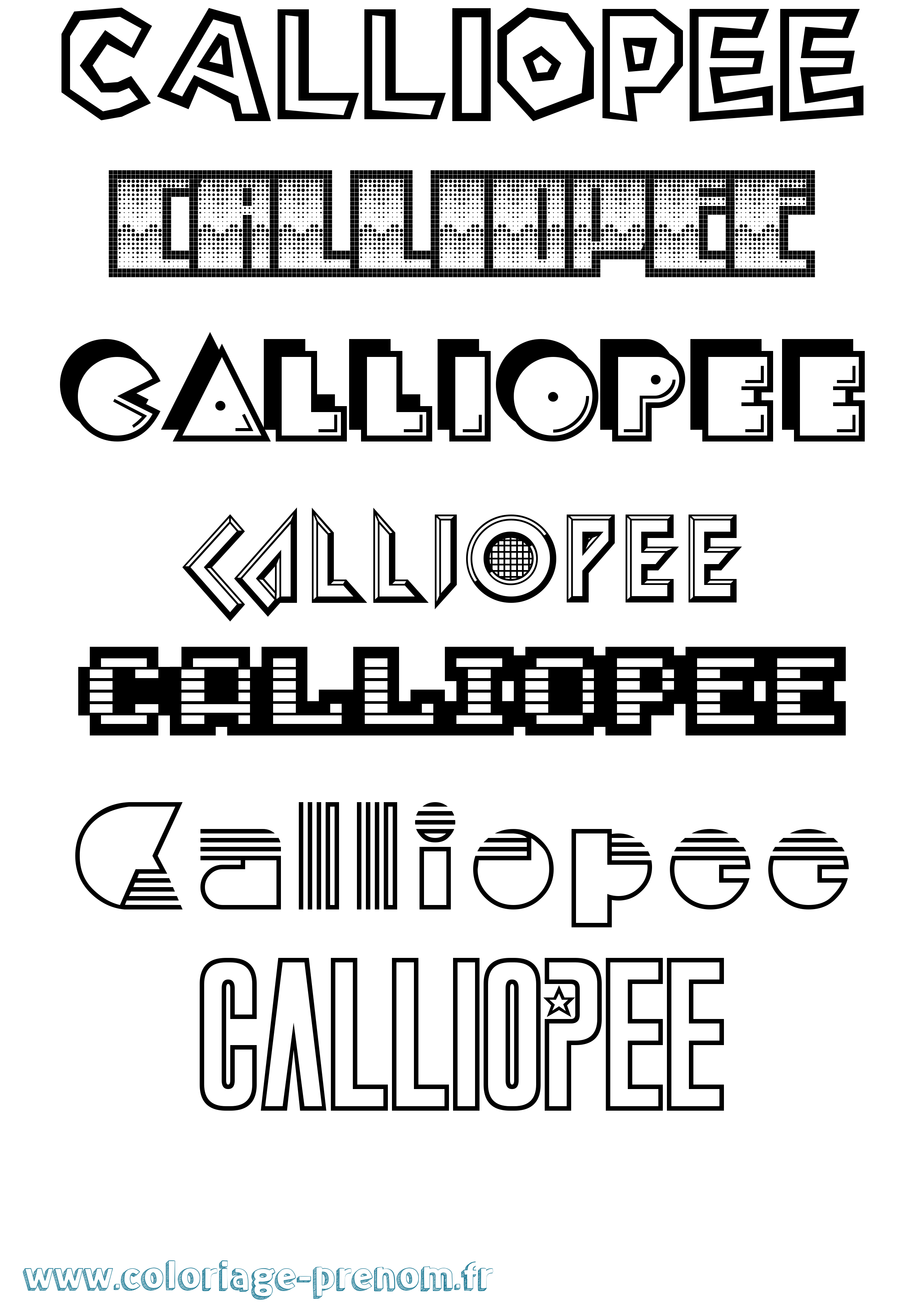 Coloriage prénom Calliopee Jeux Vidéos