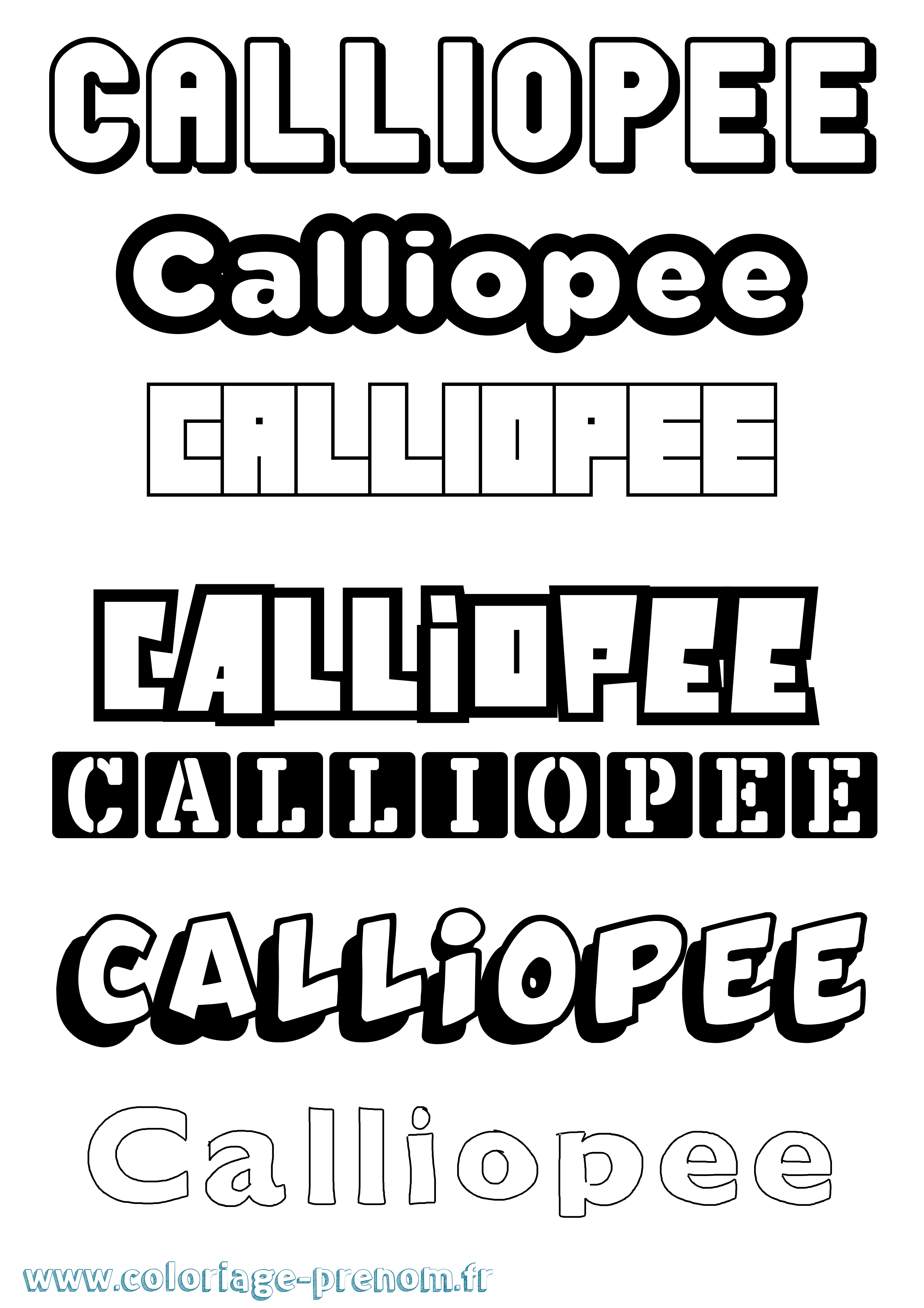 Coloriage prénom Calliopee Simple