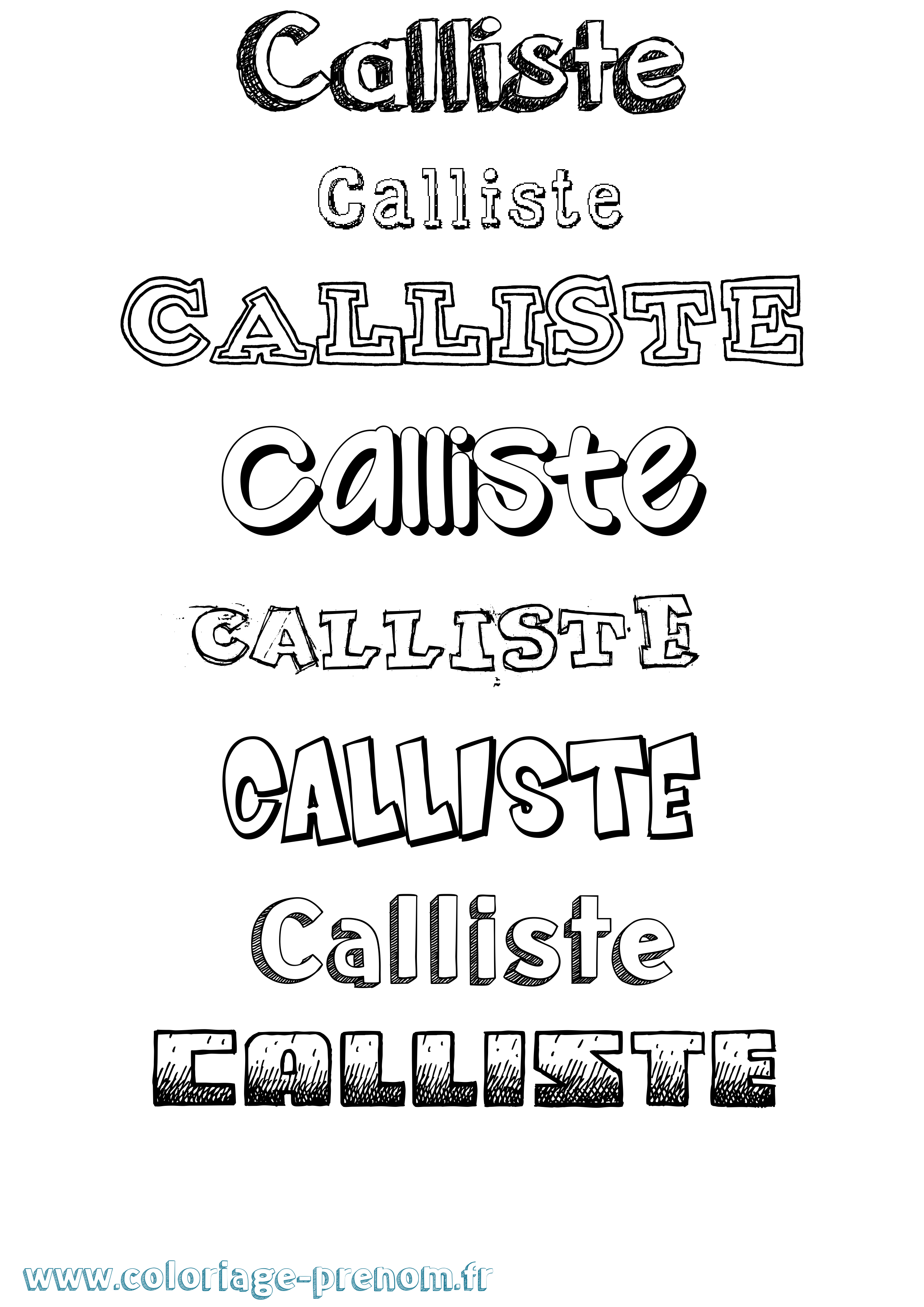 Coloriage Calliste Dessiné Coloriage prénom Calliste Dessiné
