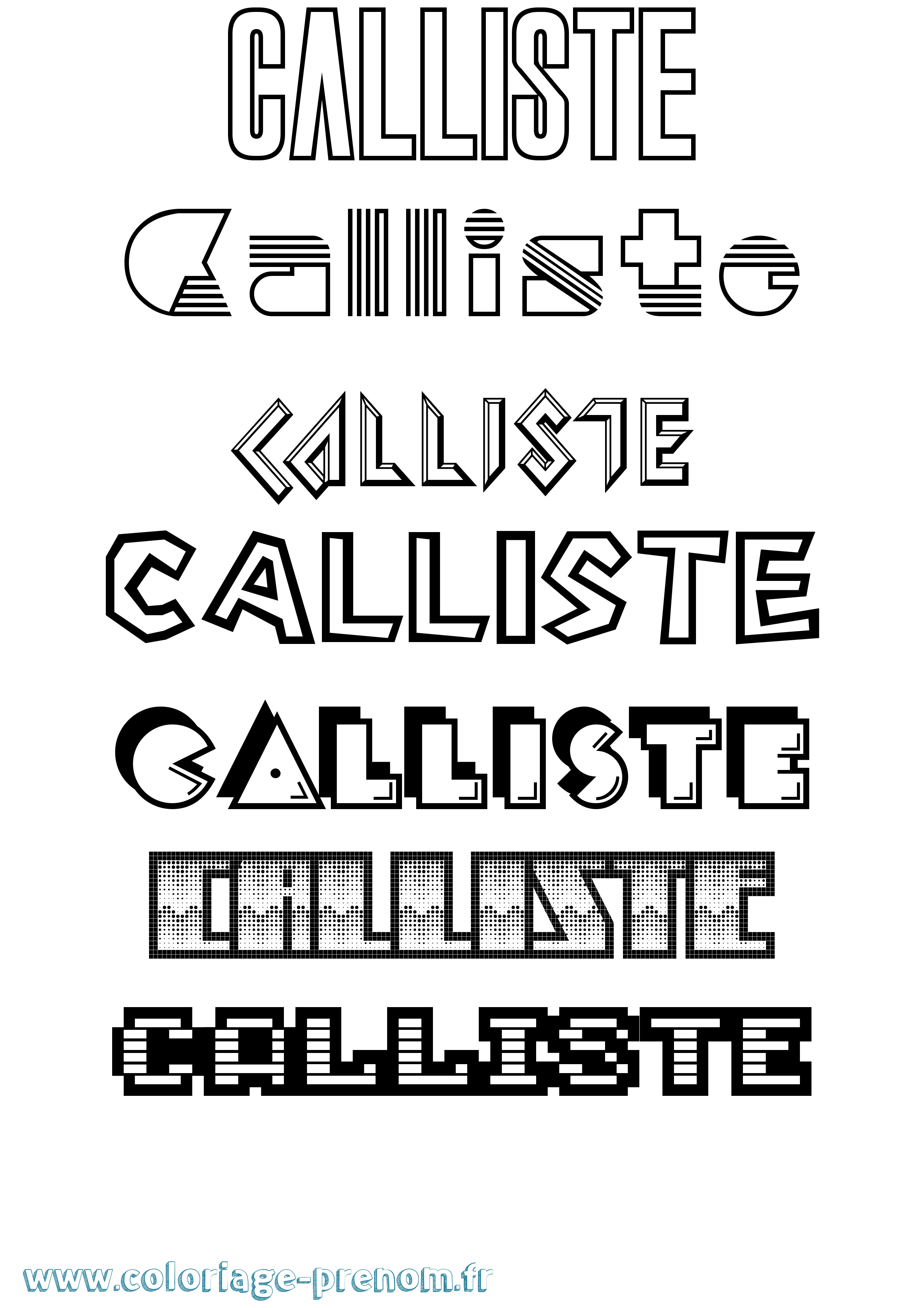 Coloriage Calliste Jeux Vidéos Coloriage prénom Calliste Jeux Vidéos