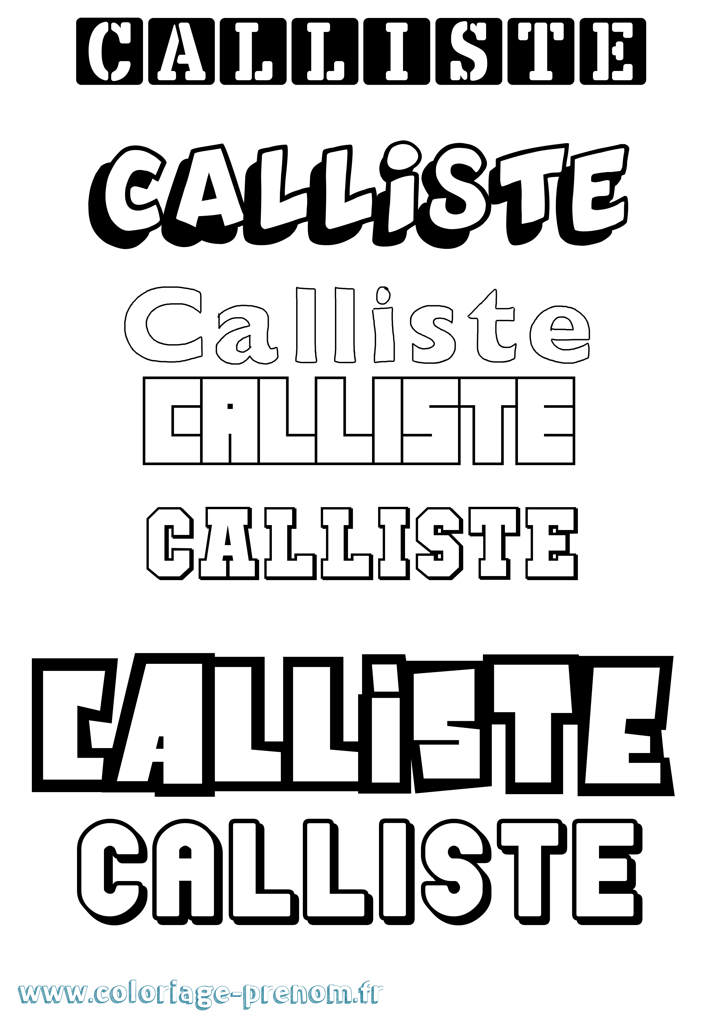 Coloriage Calliste Simple Coloriage prénom Calliste Simple
