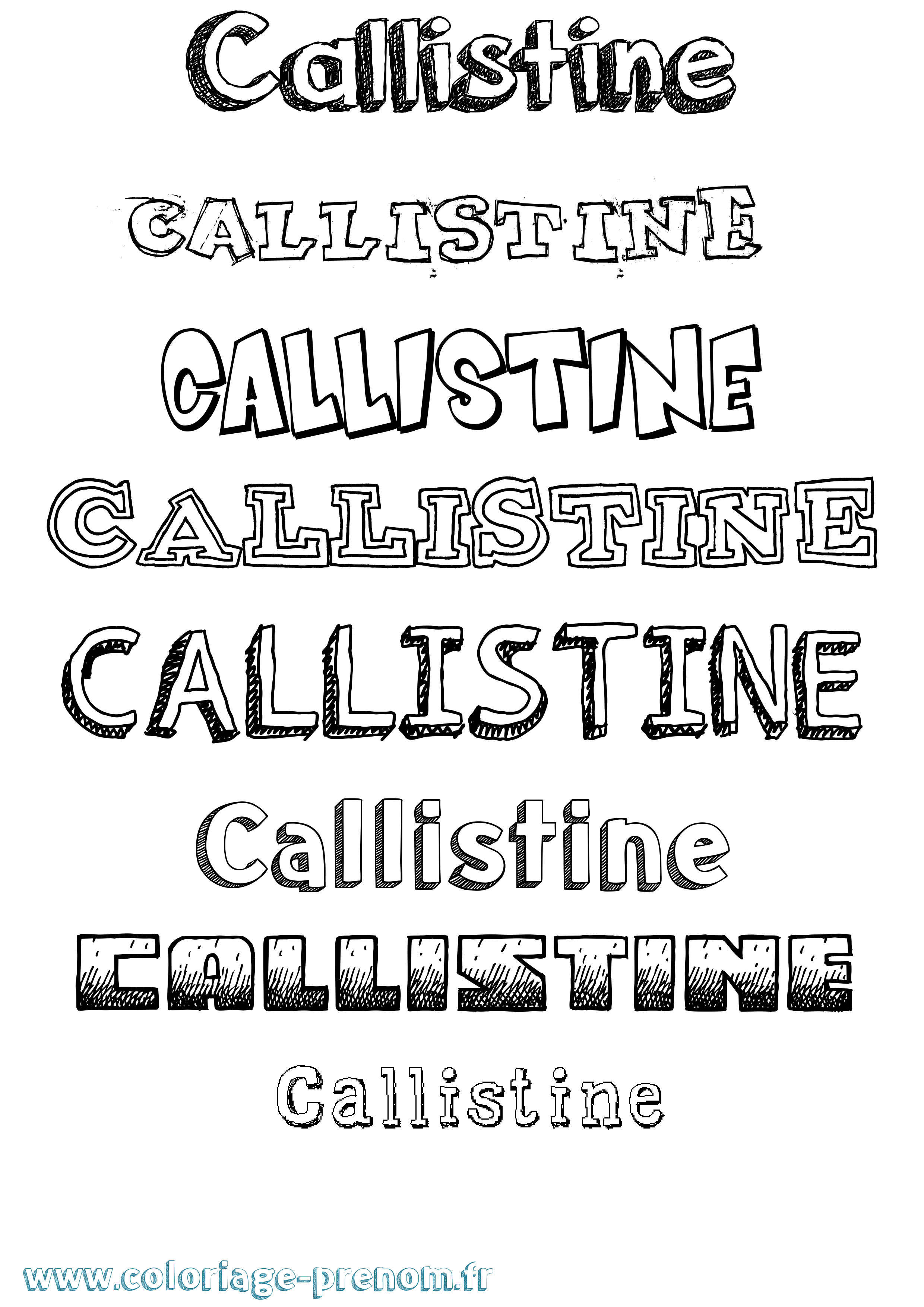 Coloriage Callistine Dessiné Coloriage prénom Callistine Dessiné