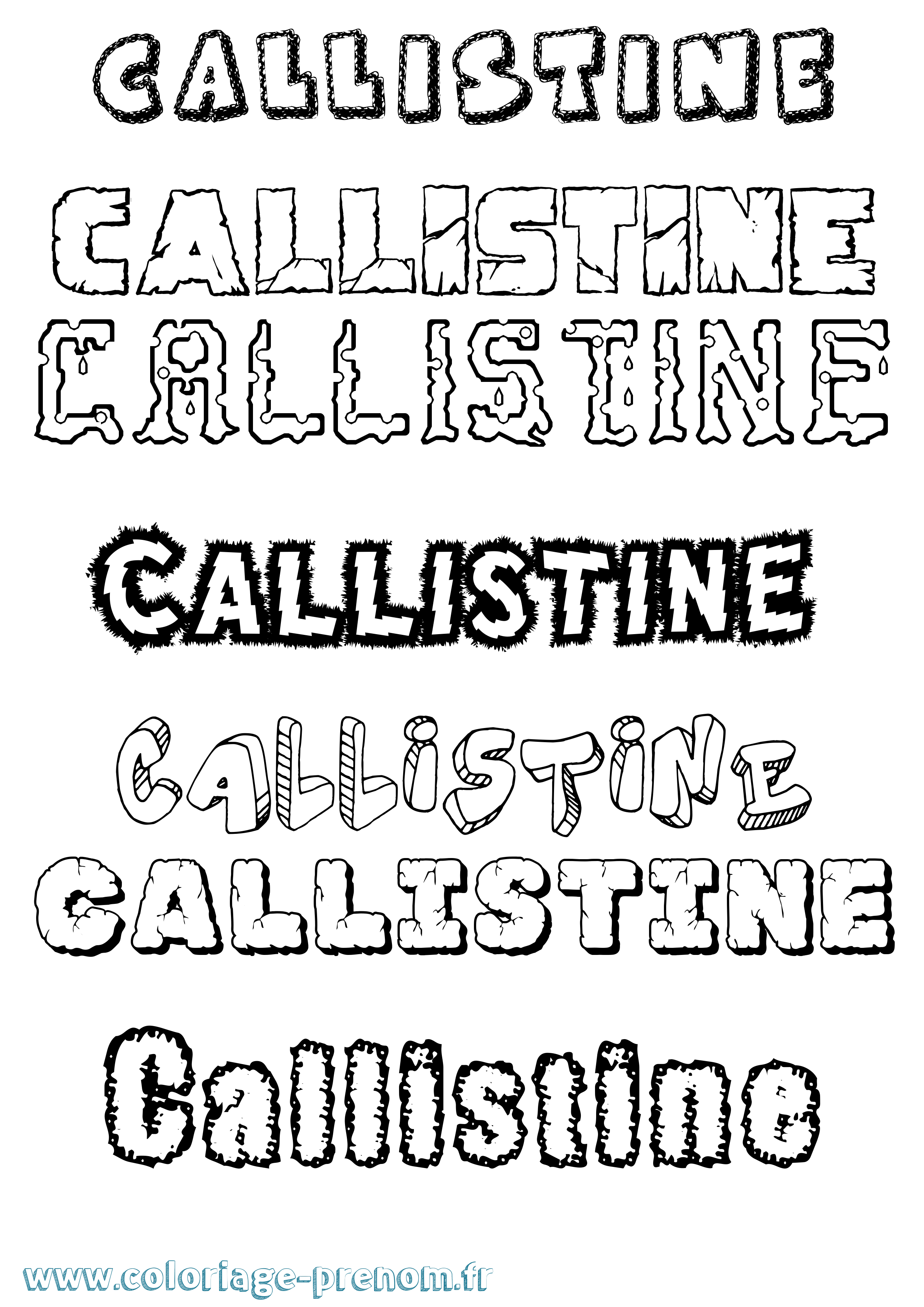 Coloriage Callistine Destructuré Coloriage prénom Callistine Destructuré