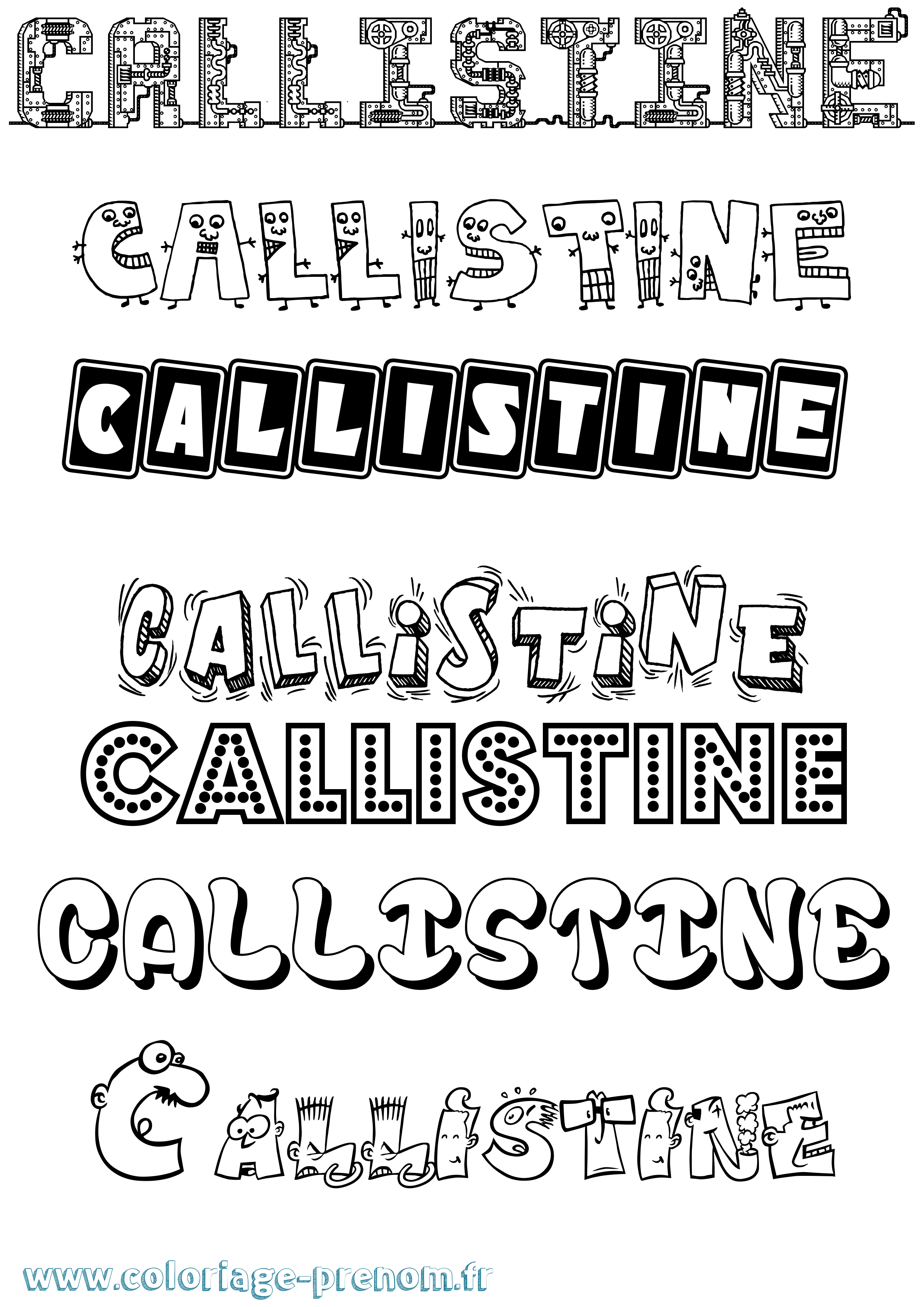 Coloriage Callistine Fun Coloriage prénom Callistine Fun
