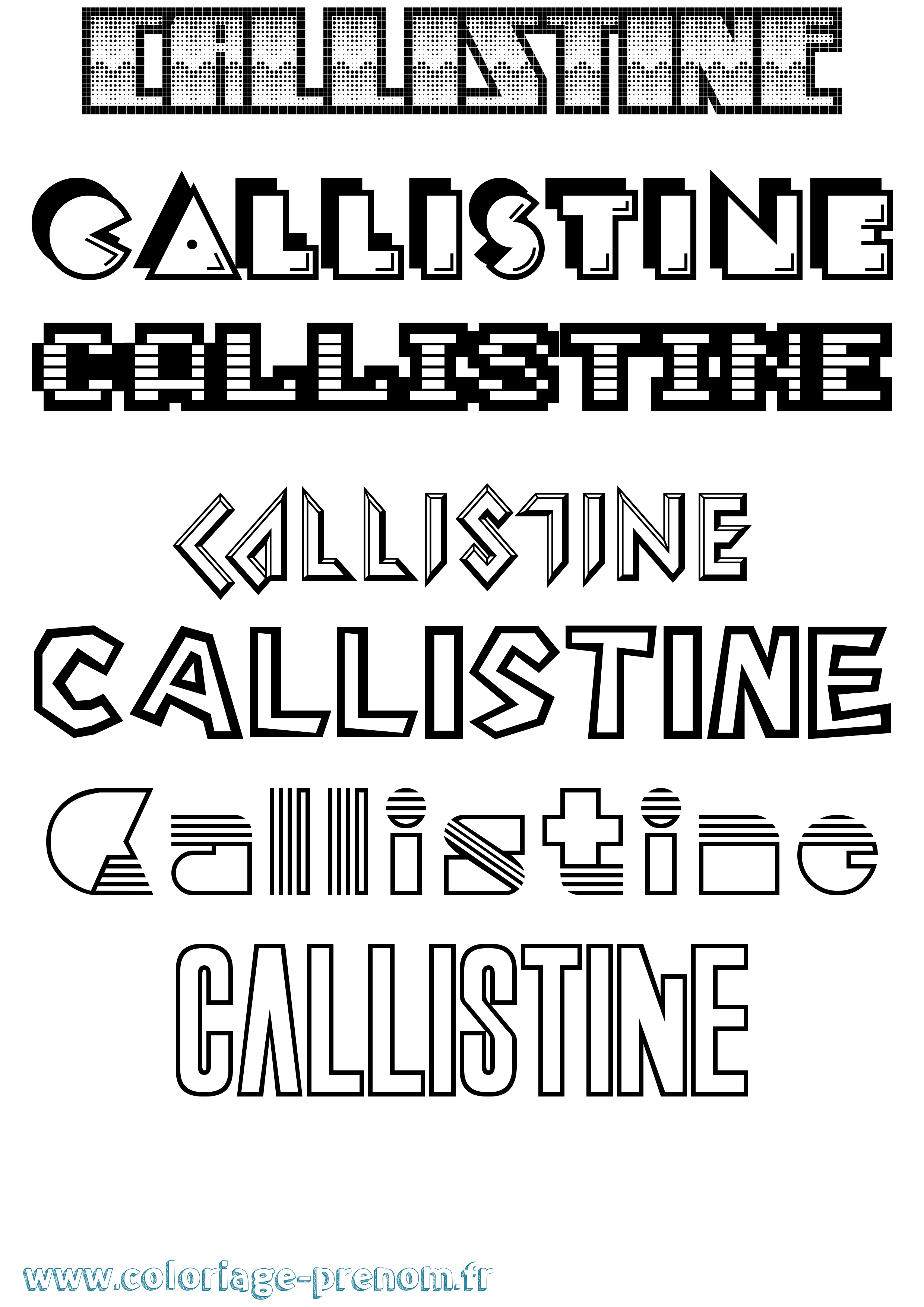 Coloriage Callistine Jeux Vidéos Coloriage prénom Callistine Jeux Vidéos