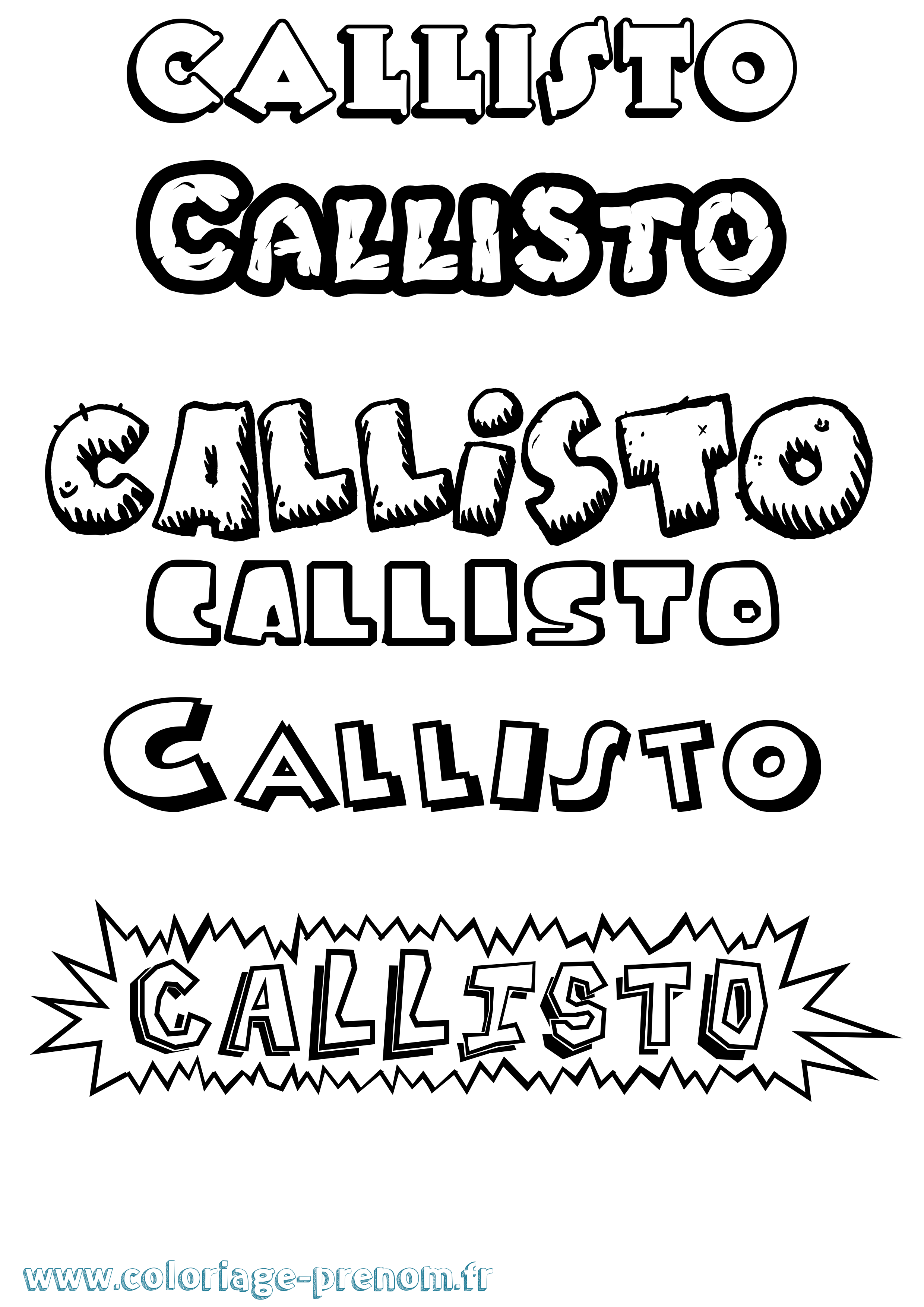 Coloriage Callisto Dessin Animé Coloriage prénom Callisto Dessin Animé