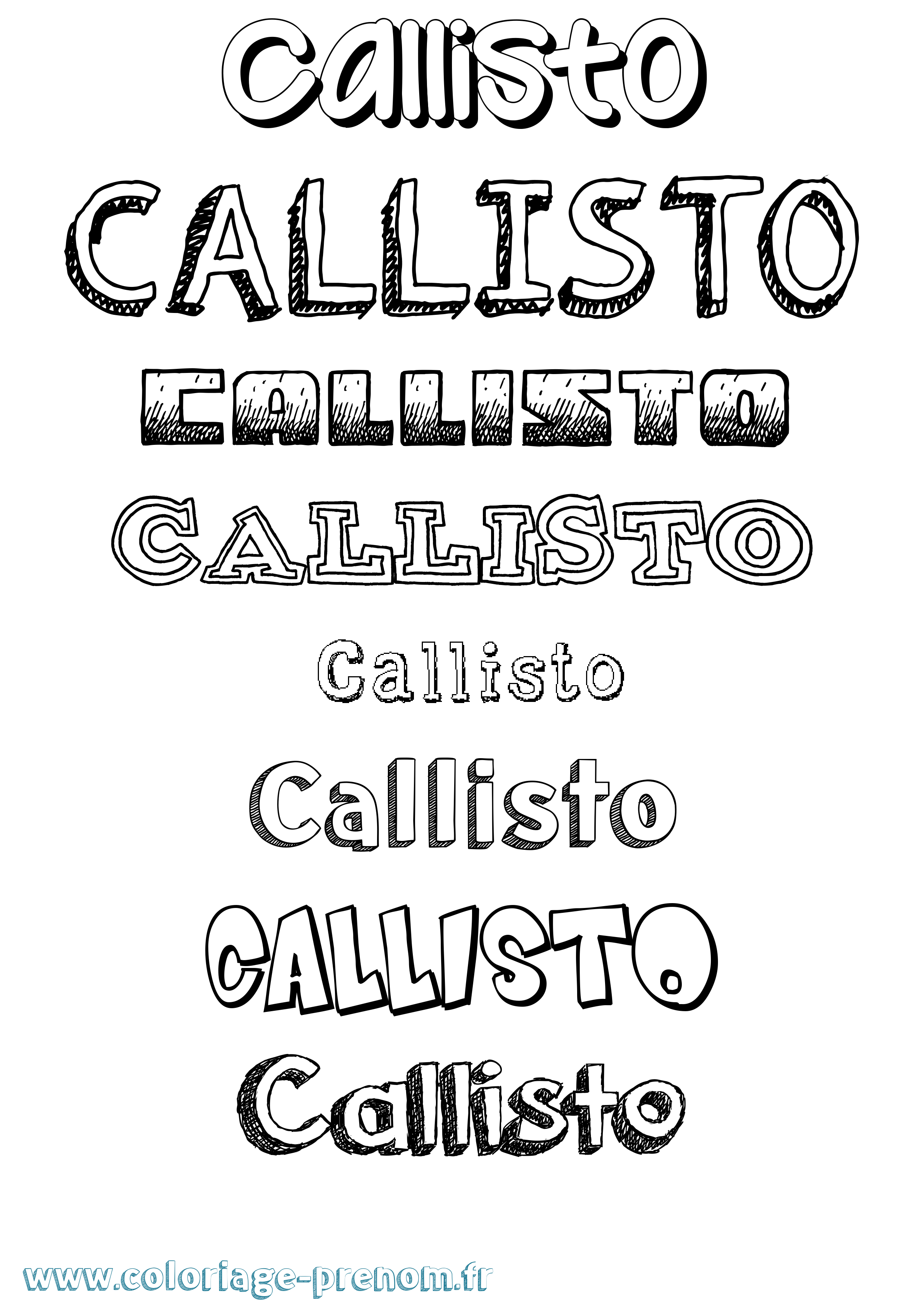 Coloriage prénom Callisto Dessiné
