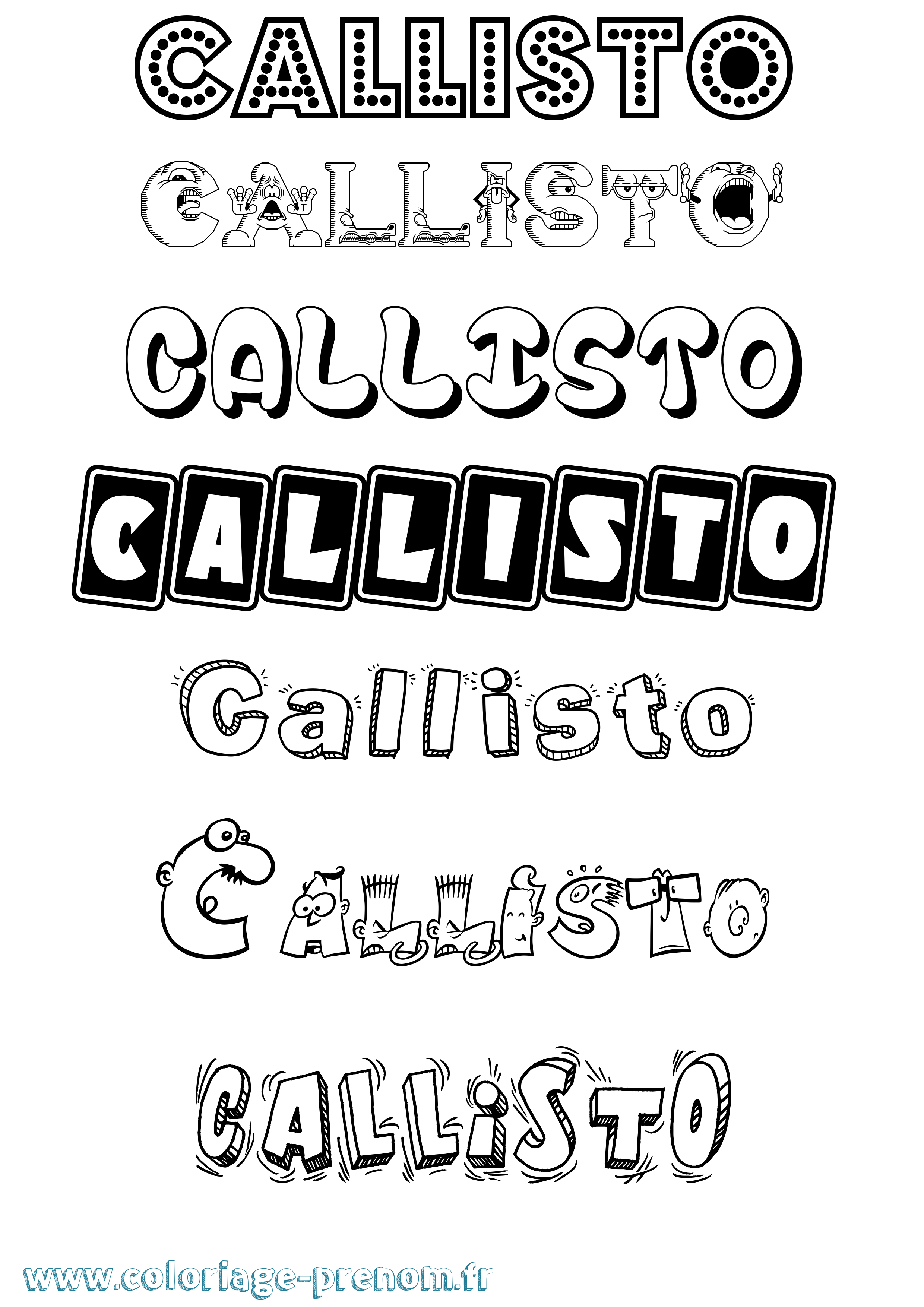 Coloriage Callisto Fun Coloriage prénom Callisto Fun