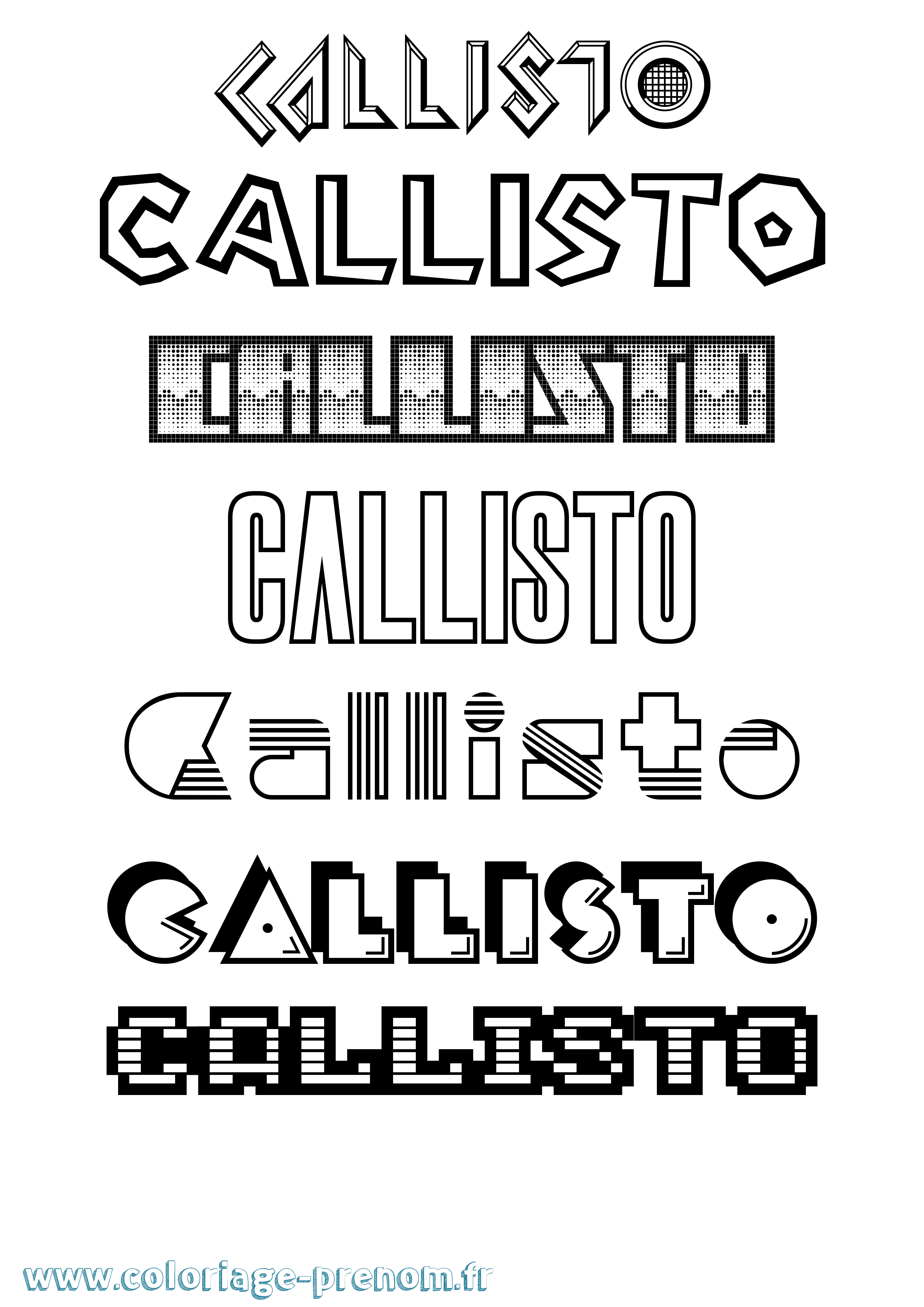 Coloriage Callisto Jeux Vidéos Coloriage prénom Callisto Jeux Vidéos