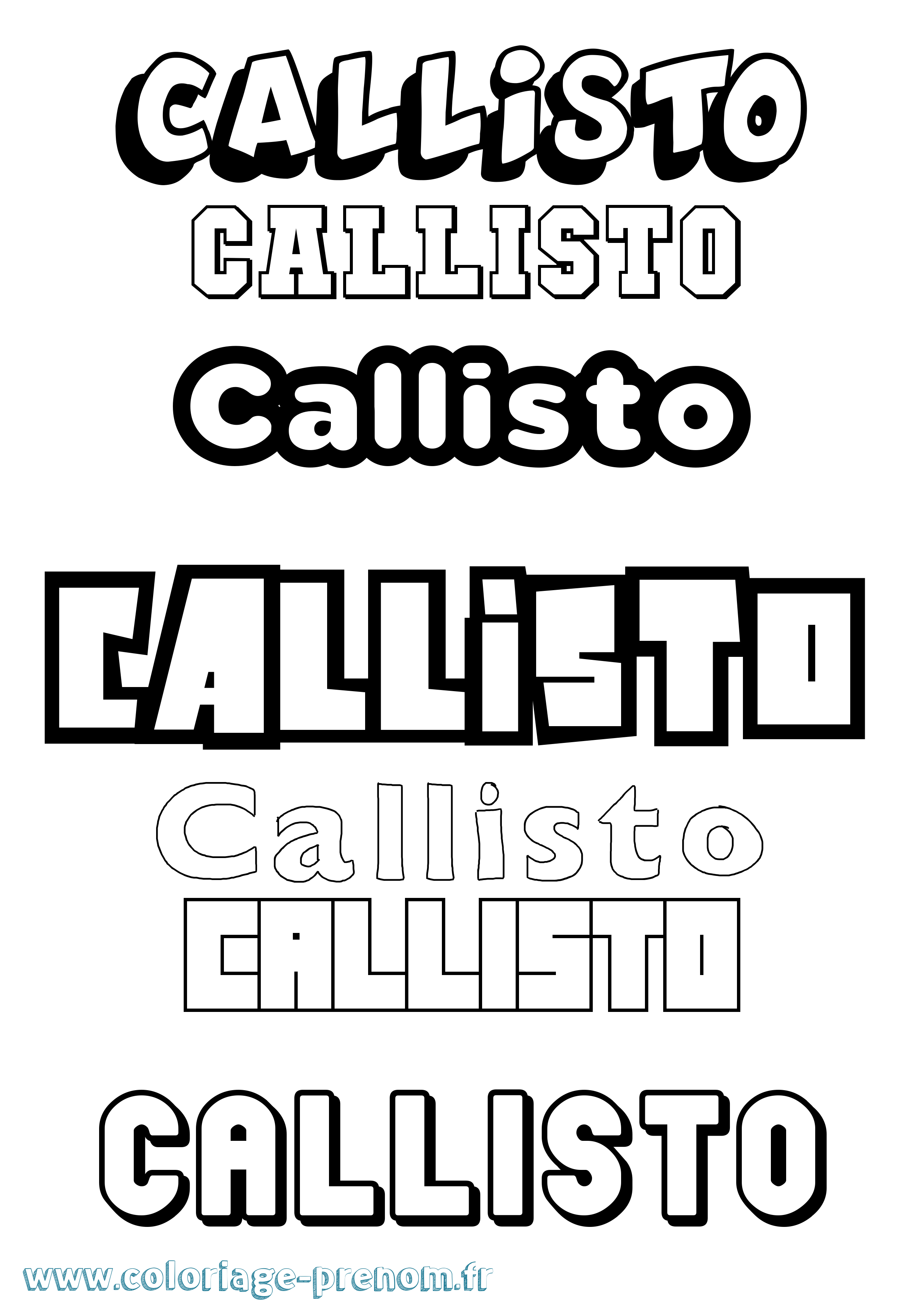 Coloriage Callisto Simple Coloriage prénom Callisto Simple