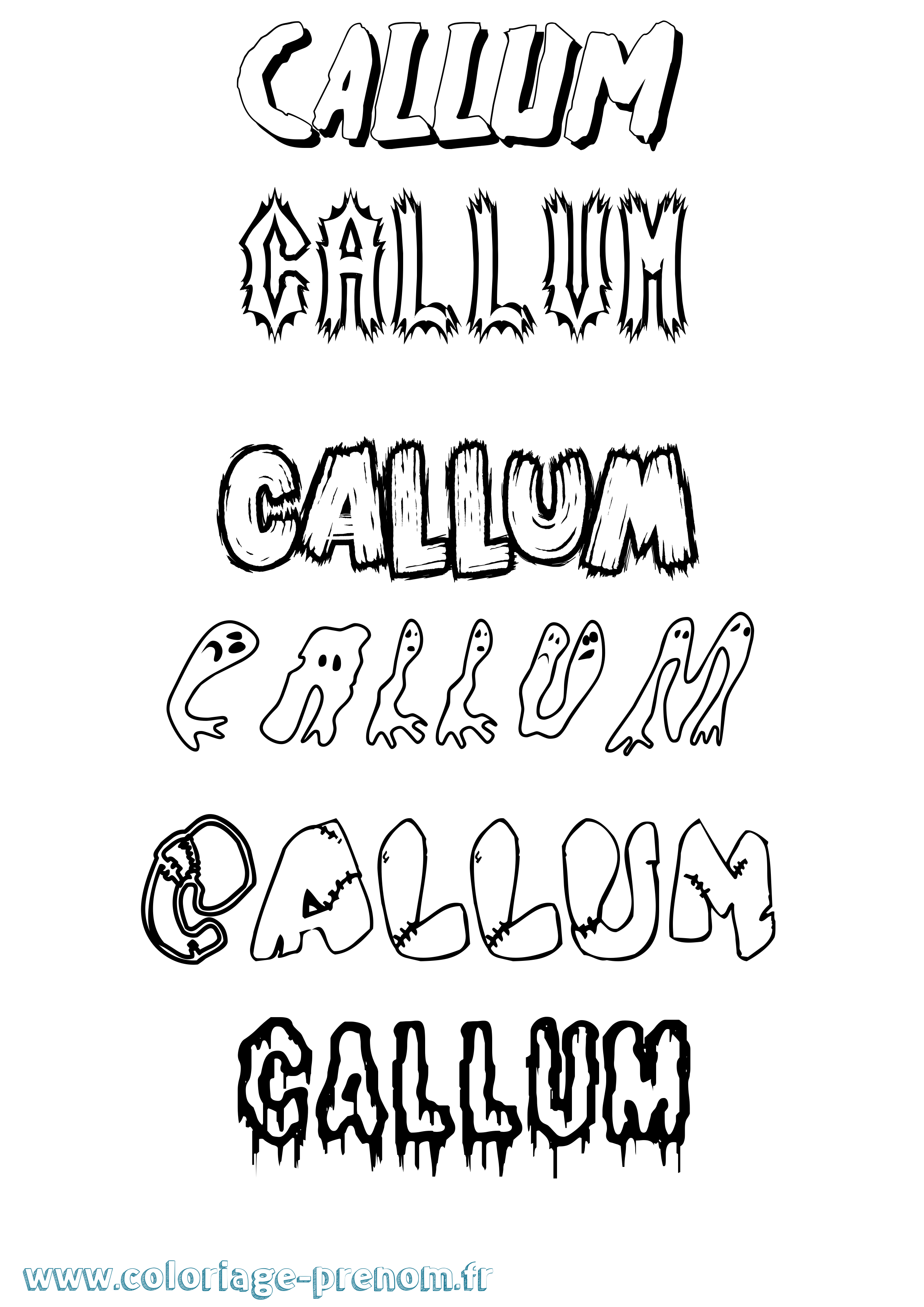 Coloriage prénom Callum Frisson