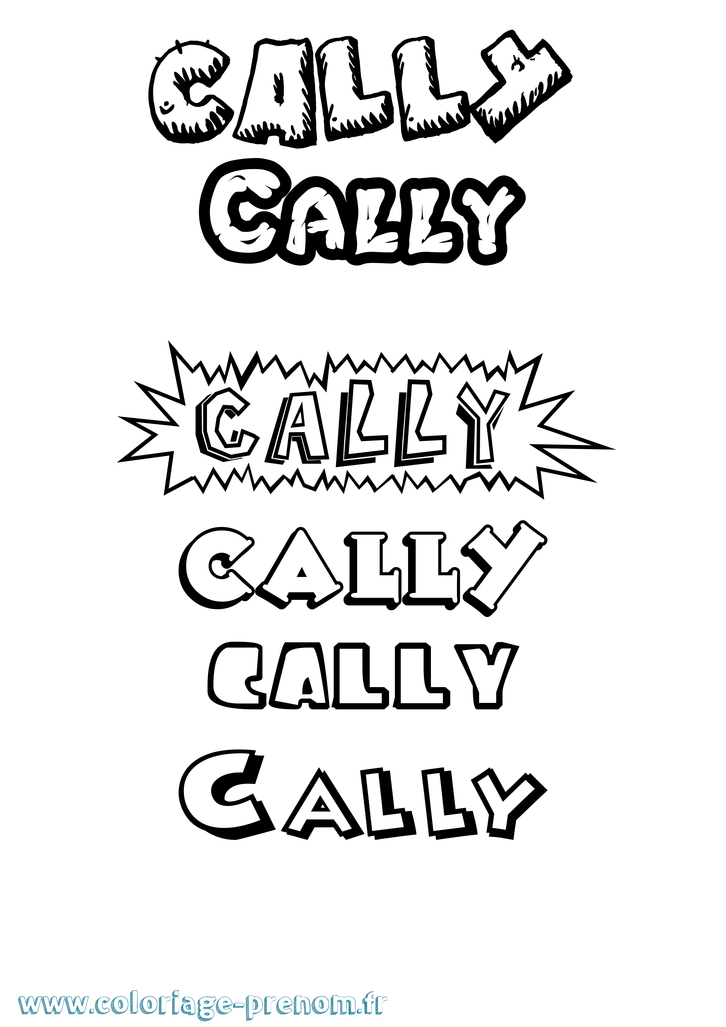 Coloriage Cally Dessin Animé Coloriage prénom Cally Dessin Animé
