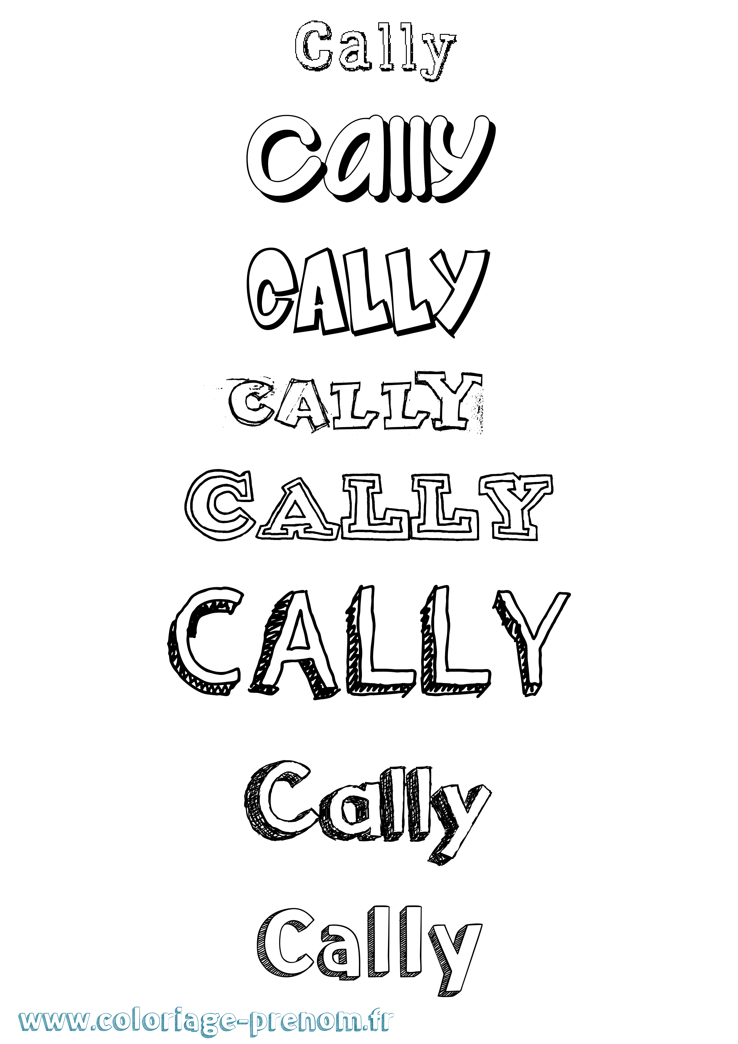 Coloriage prénom Cally Dessiné