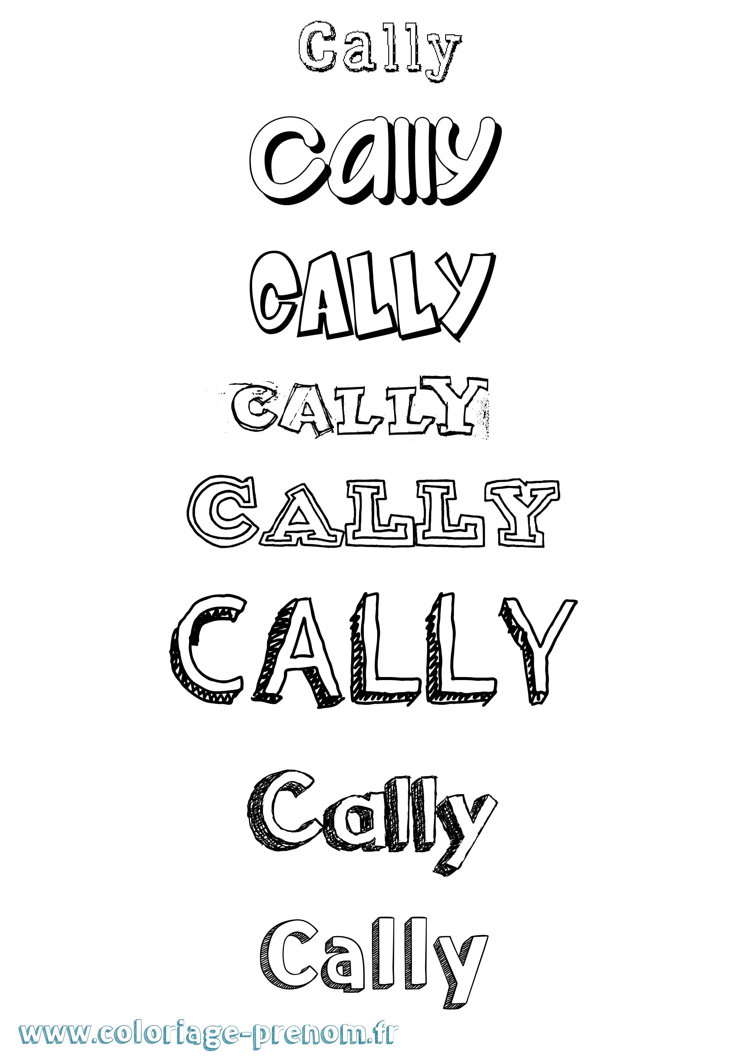 Coloriage Cally Dessiné Coloriage prénom Cally Dessiné