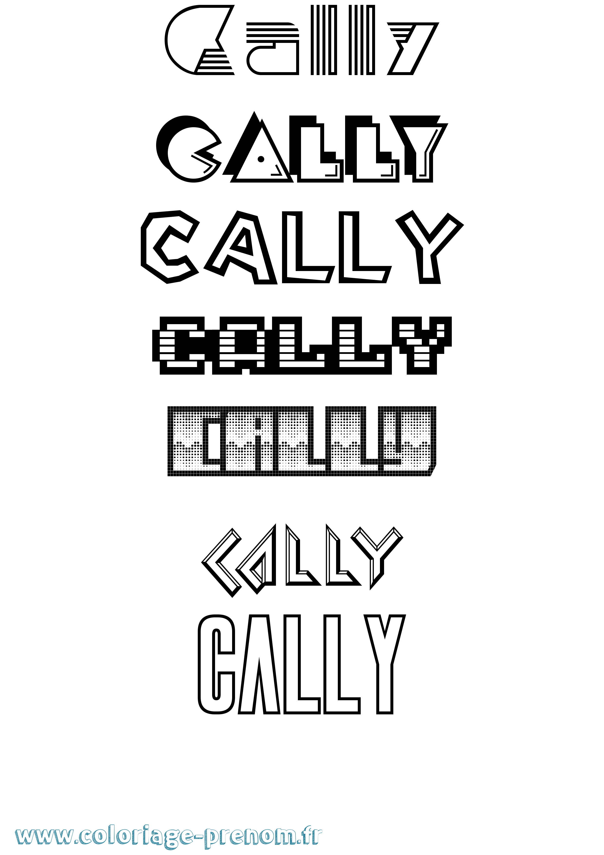 Coloriage Cally Jeux Vidéos Coloriage prénom Cally Jeux Vidéos