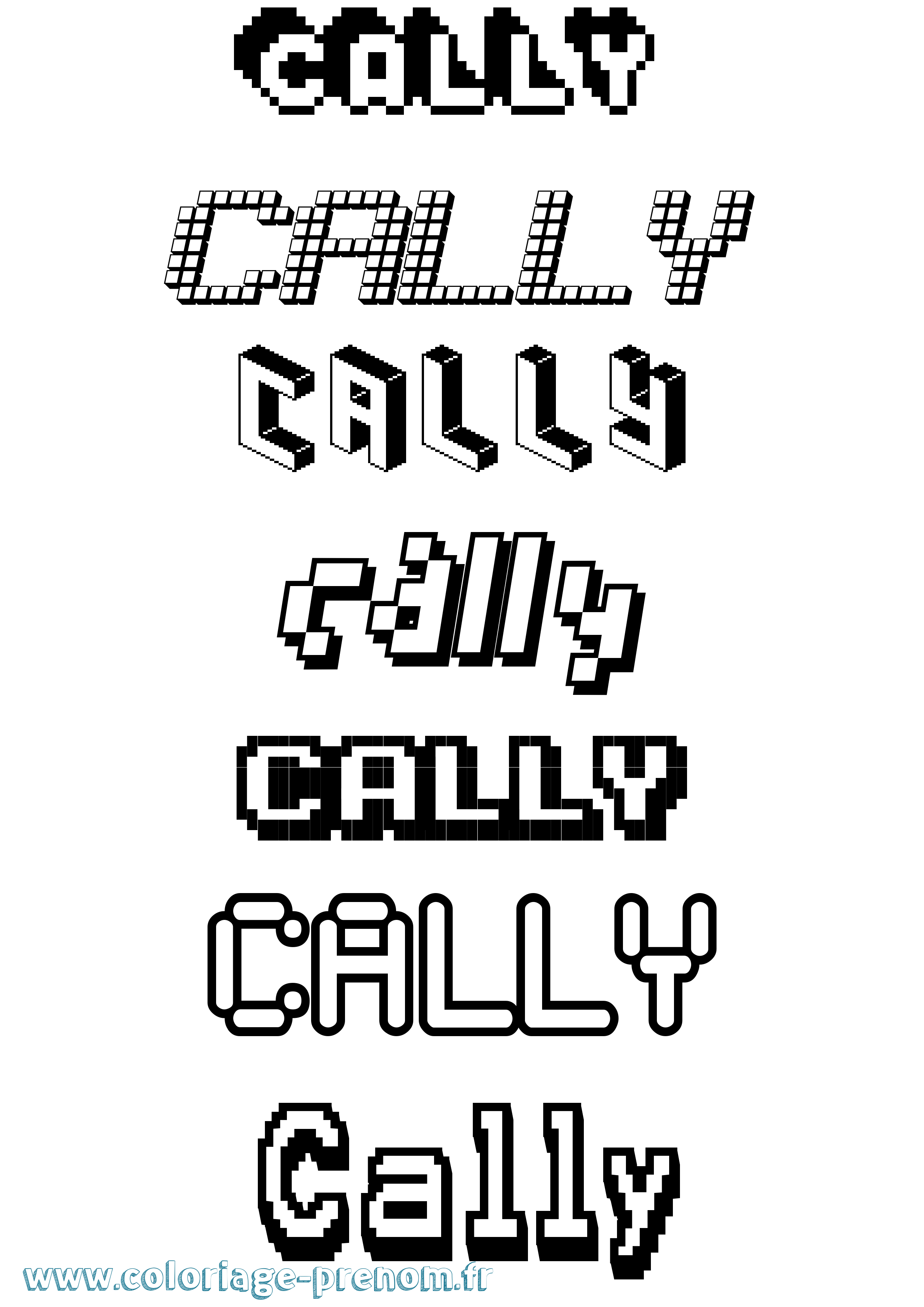 Coloriage Cally Pixel Coloriage prénom Cally Pixel