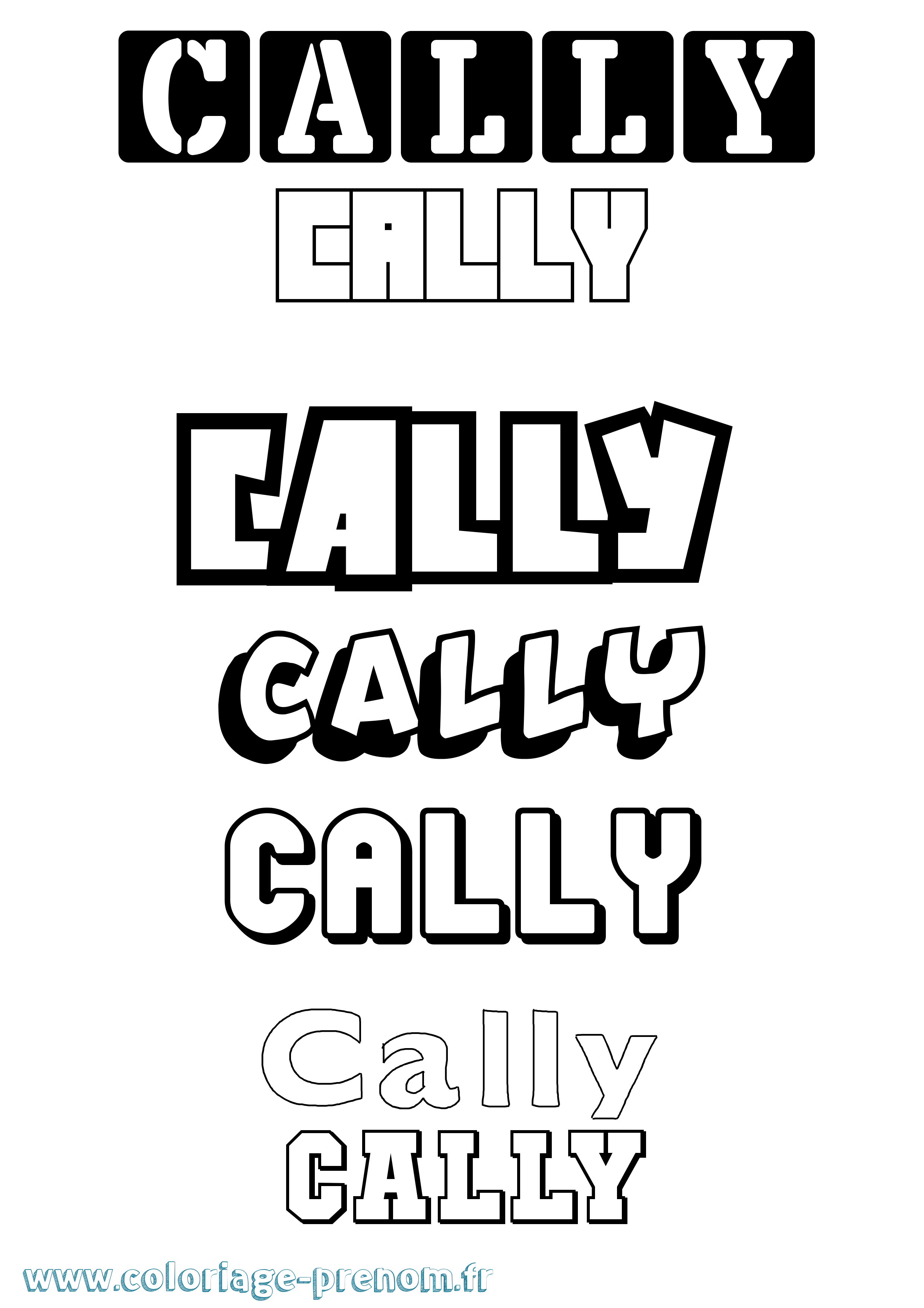 Coloriage prénom Cally Simple