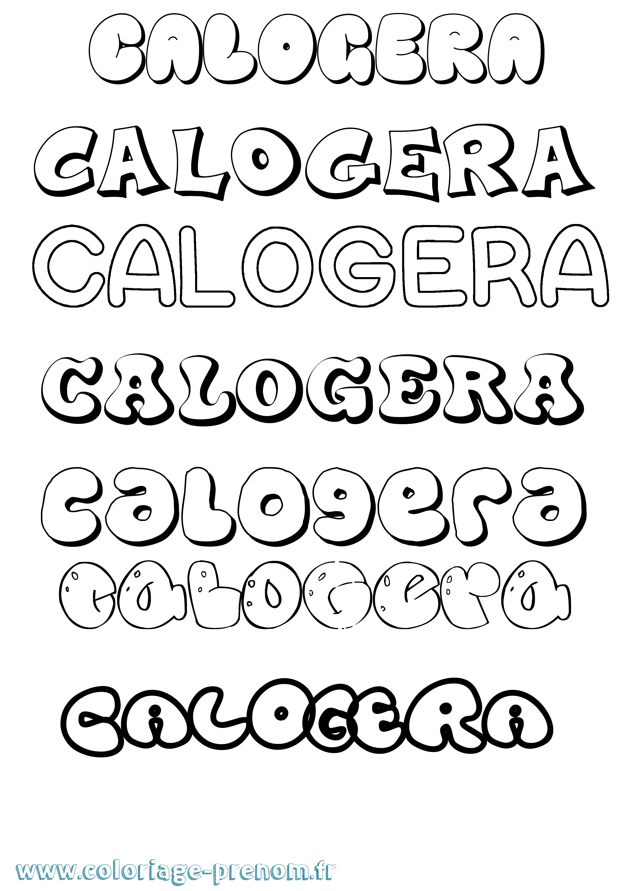 Coloriage prénom Calogera Bubble