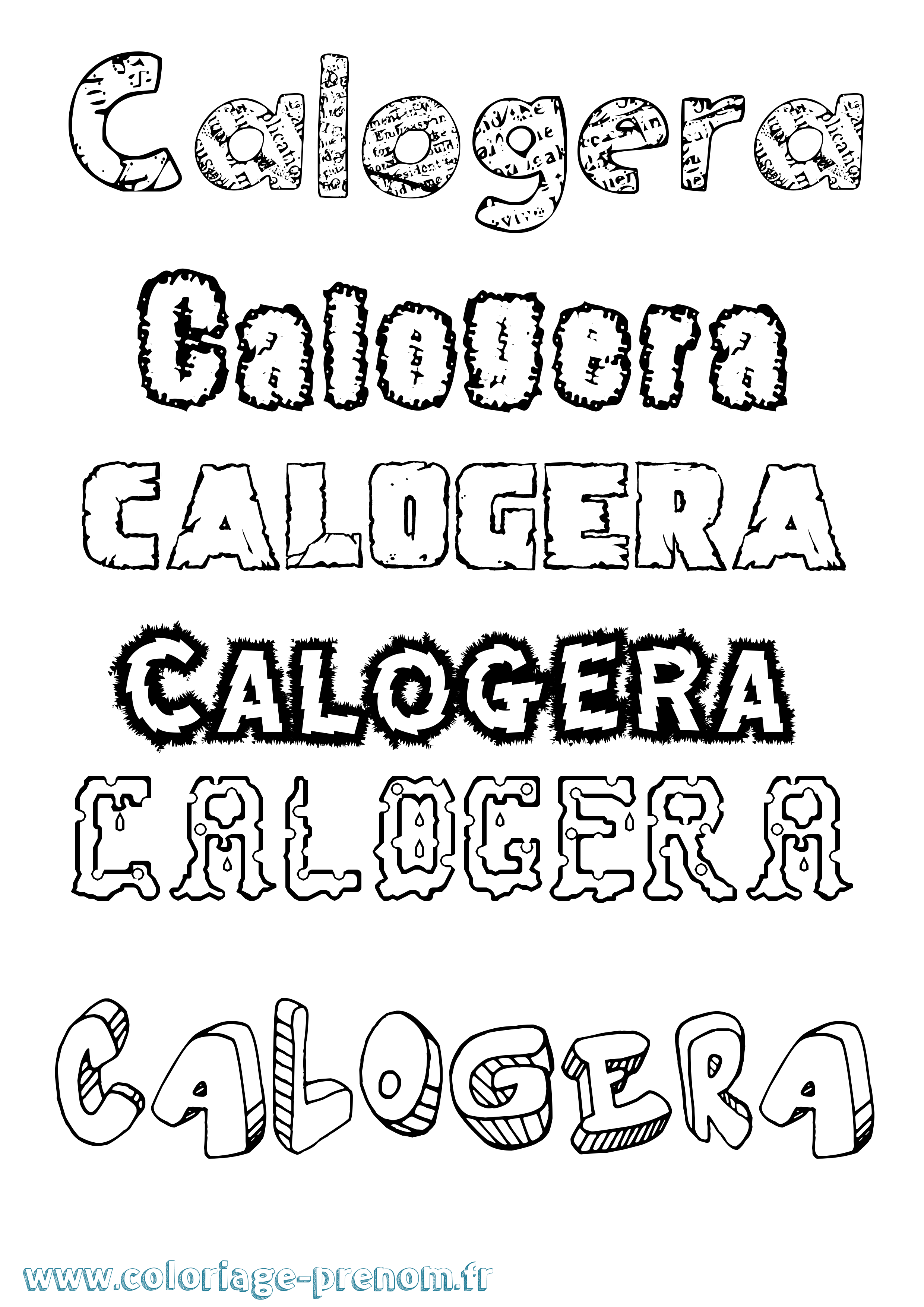 Coloriage prénom Calogera Destructuré