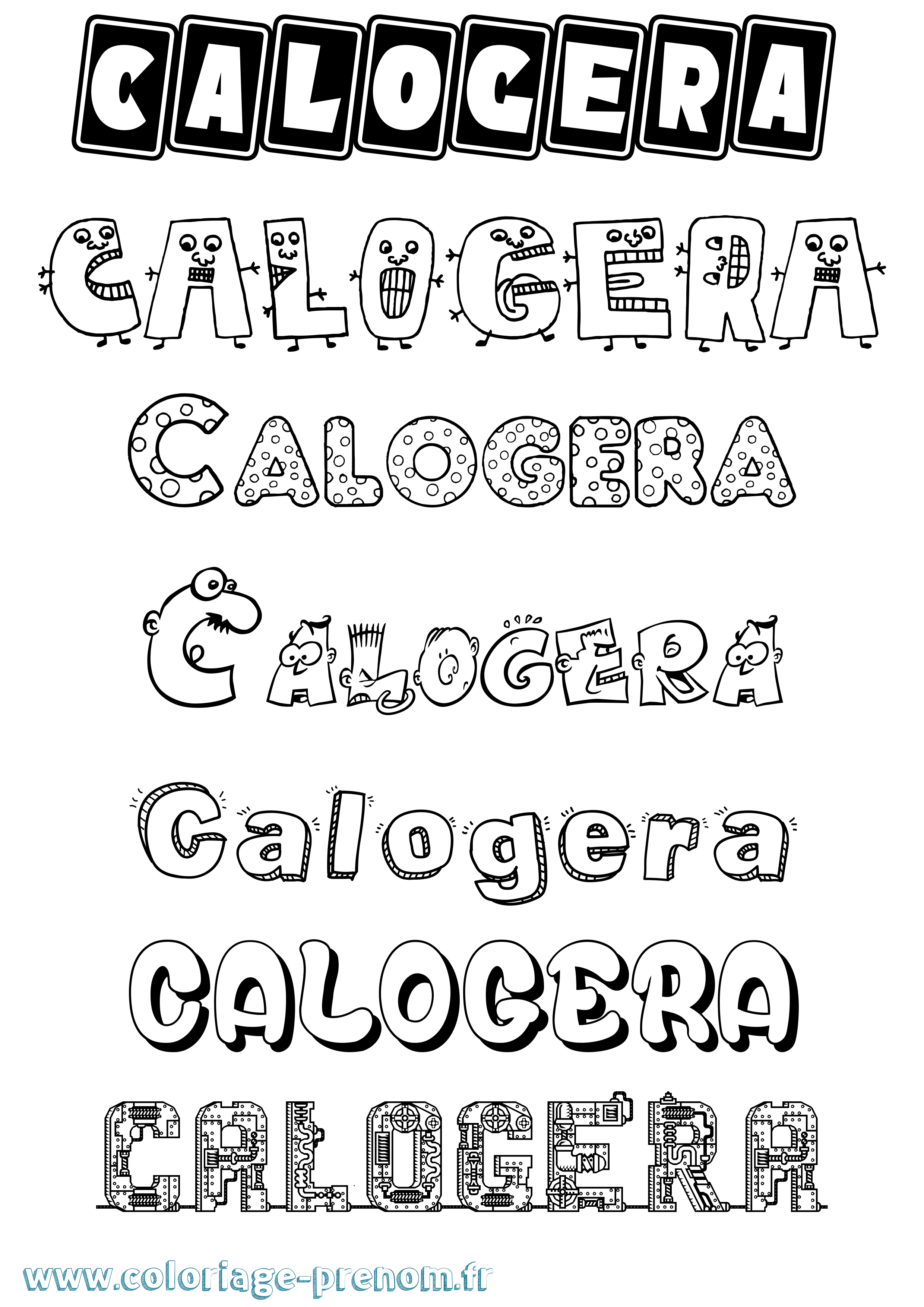 Coloriage prénom Calogera Fun